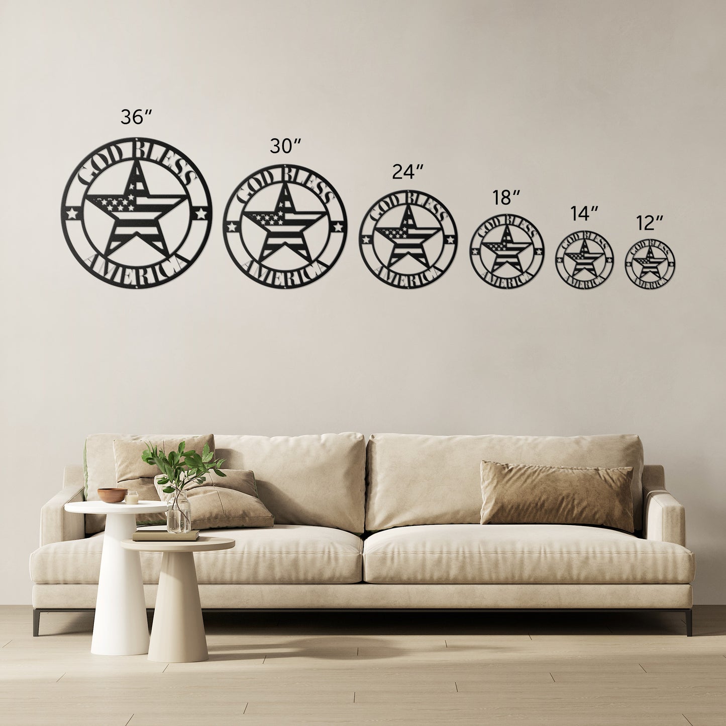 10135 - American Flag Star God Bless America Circle