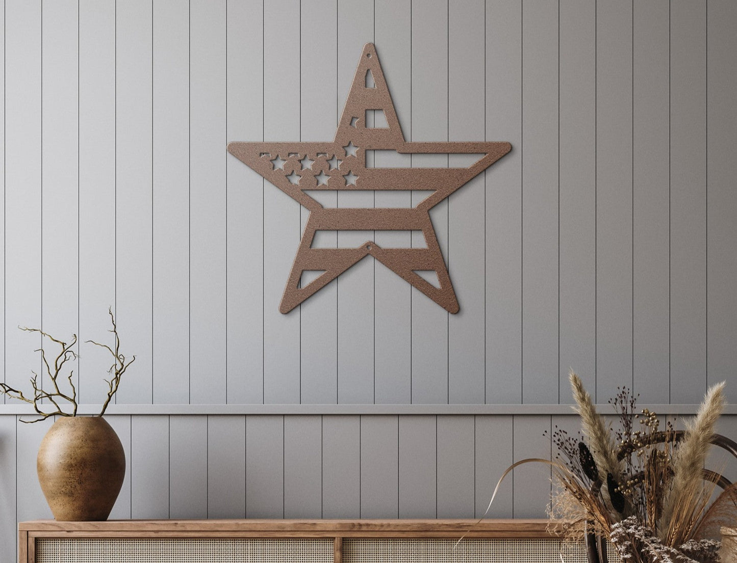 10134 - American Flag Star Patriotic Metal Sign
