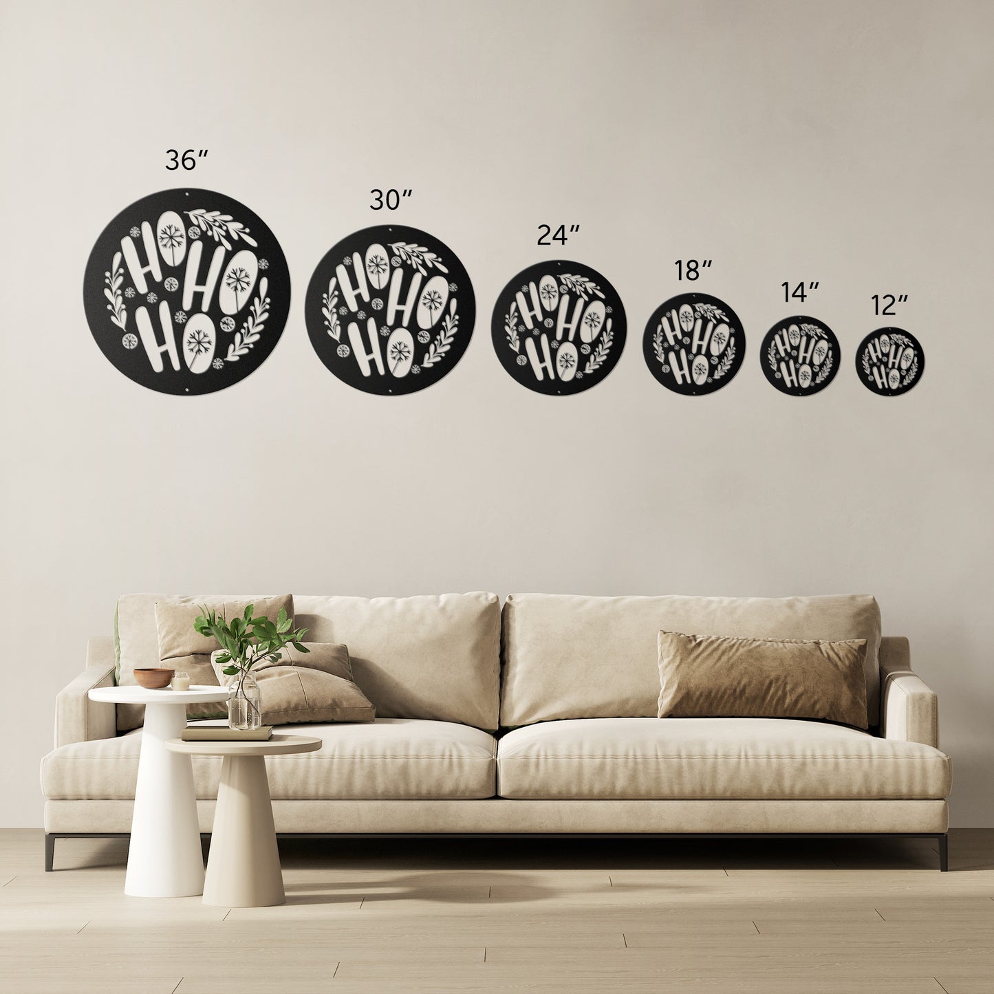 10119 - Christmas Ho Ho Ho Metal Wall Art