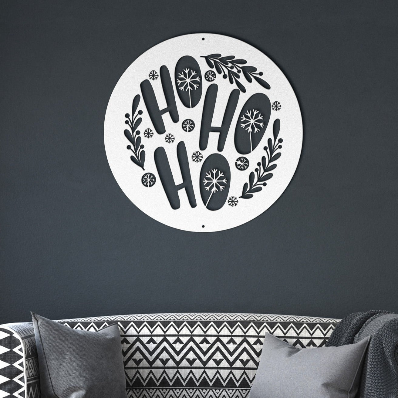 10119 - Christmas Ho Ho Ho Metal Wall Art