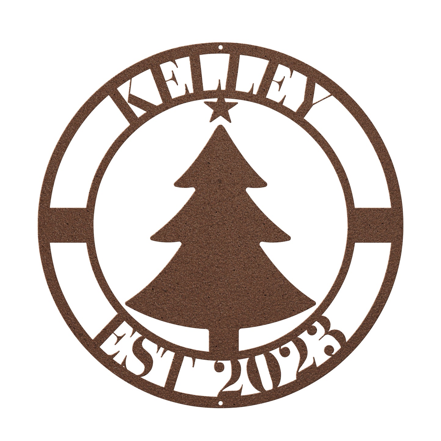 10184 - * Christmas Tree Custom Name Circular Sign