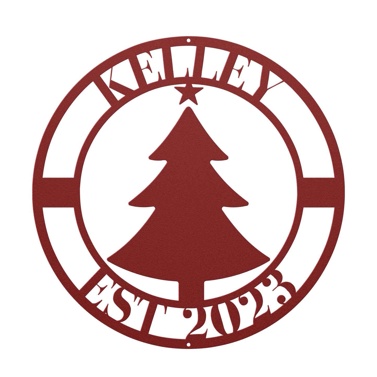 10184 - * Christmas Tree Custom Name Circular Sign