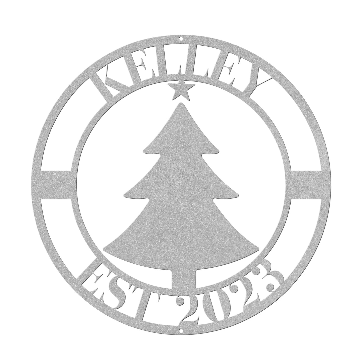 10184 - * Christmas Tree Custom Name Circular Sign