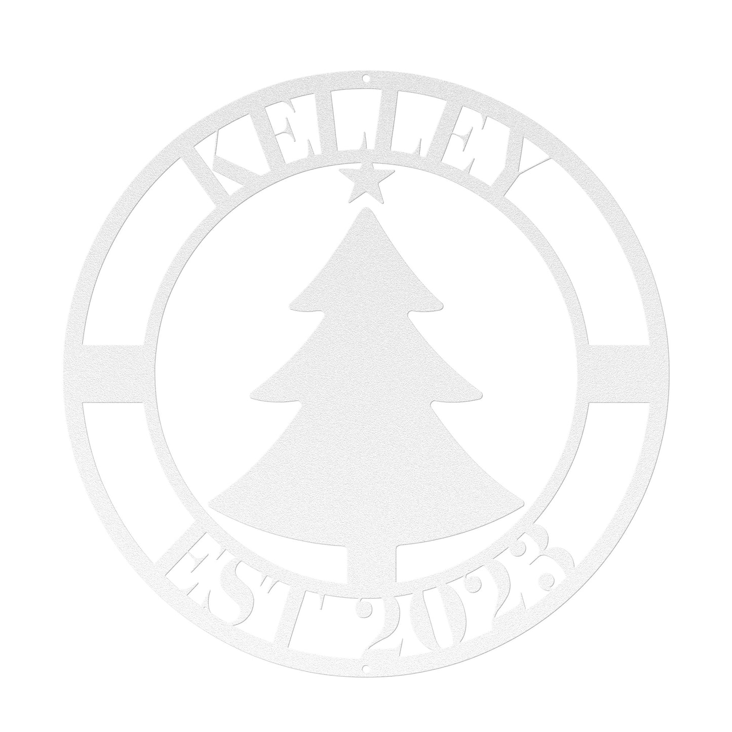 10184 - * Christmas Tree Custom Name Circular Sign