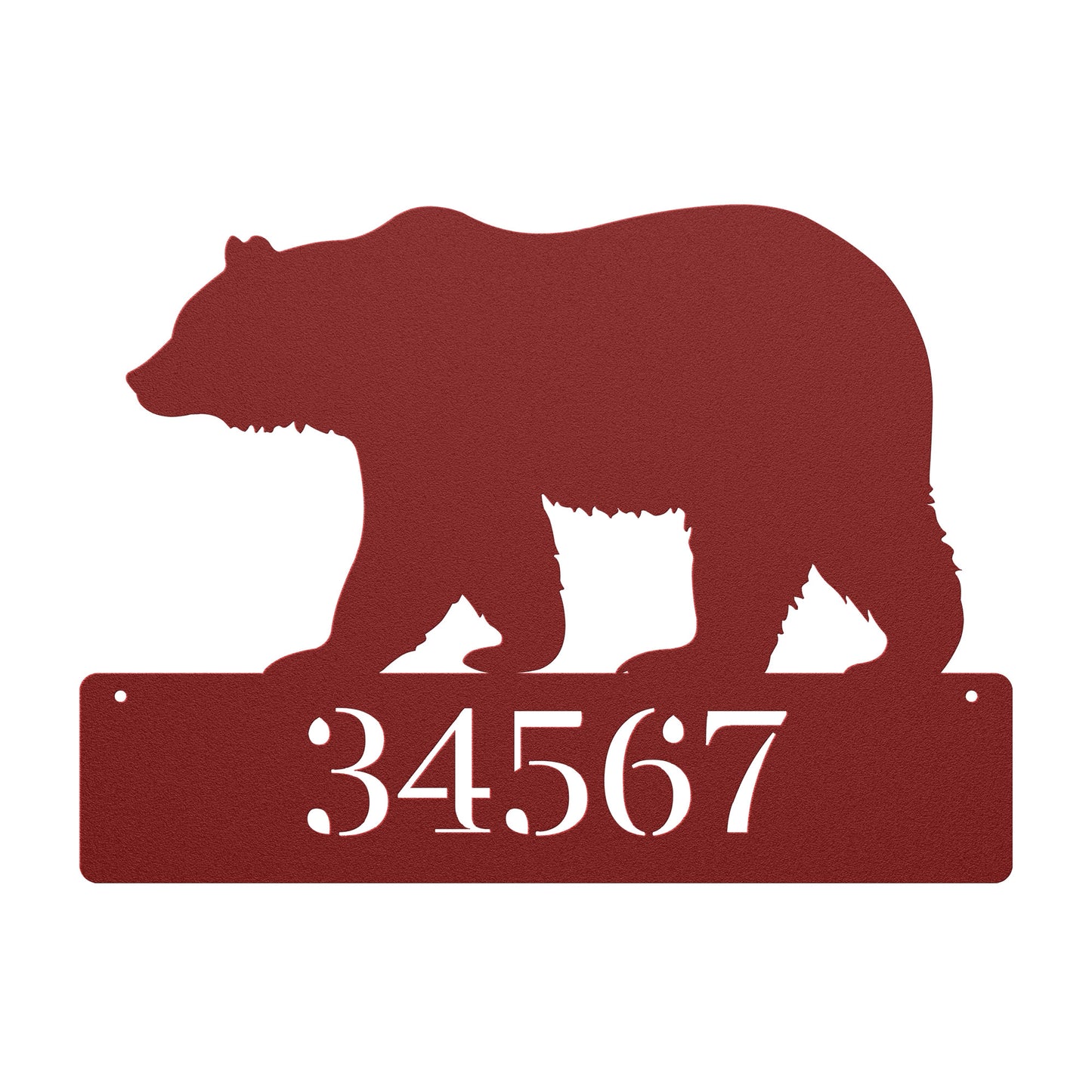 10132 - Bear Custom Address Metal Plaque