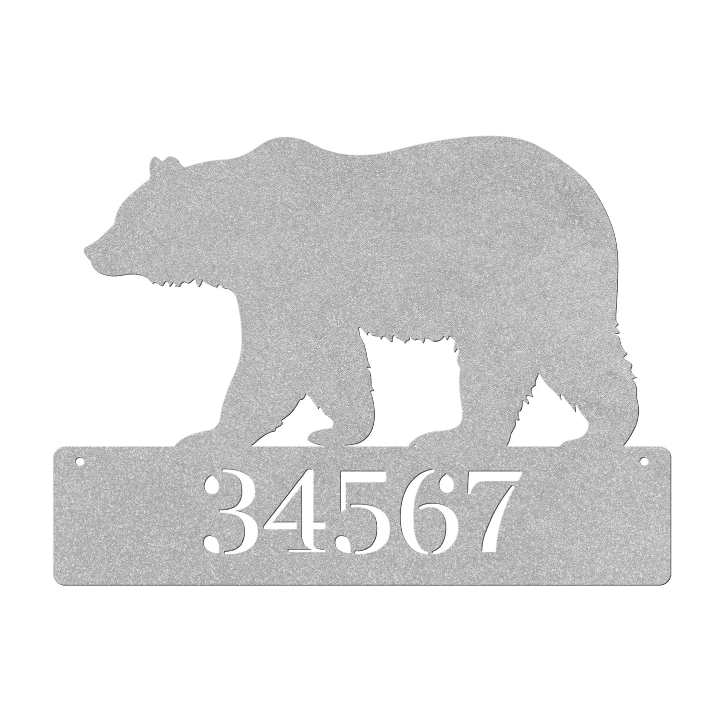 10132 - Bear Custom Address Metal Plaque
