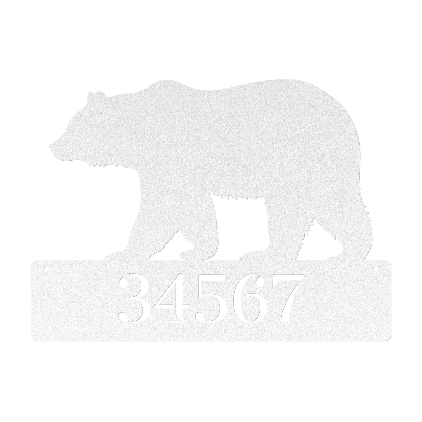 10132 - Bear Custom Address Metal Plaque