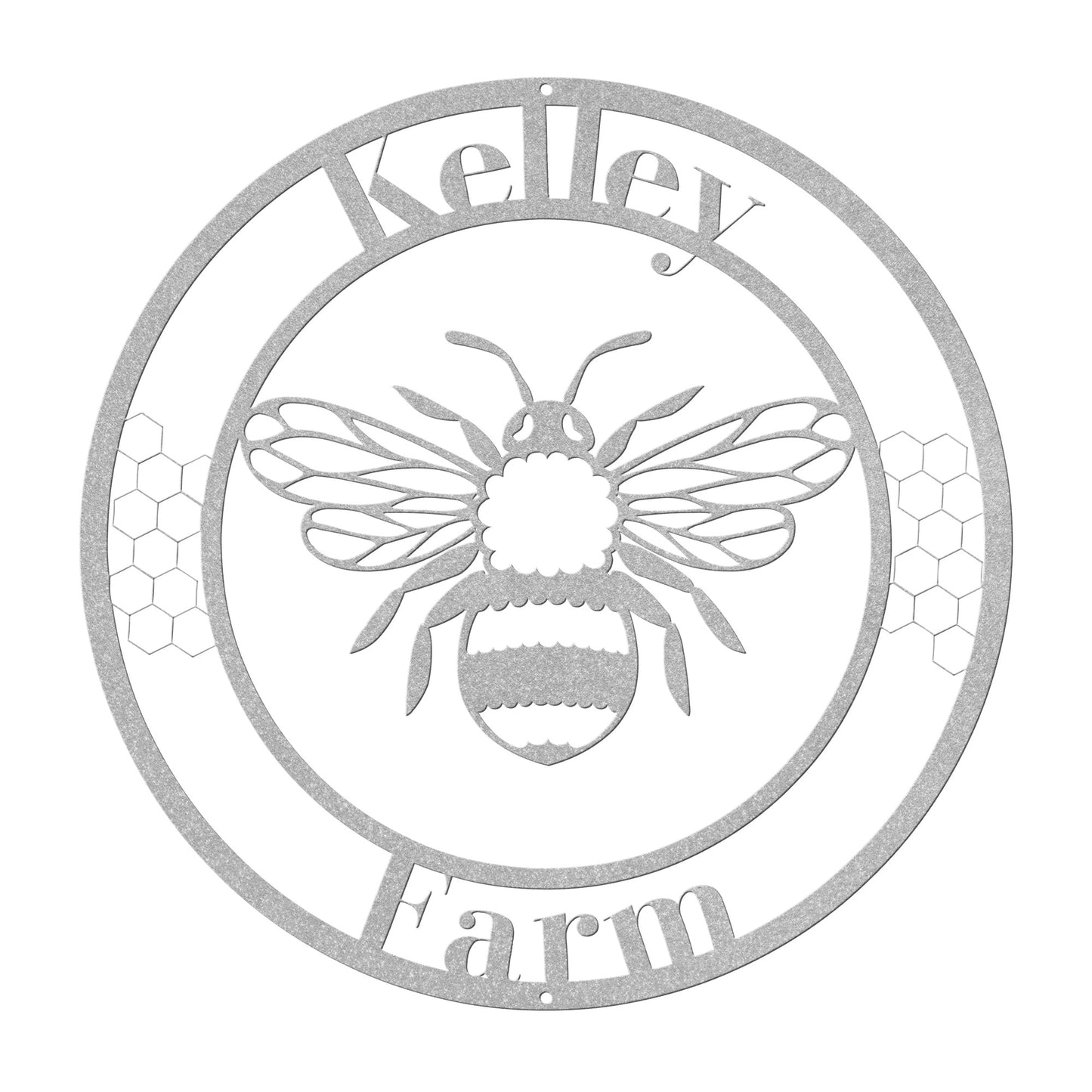 10130 - Bee Circular Custom Farm Metal Sign
