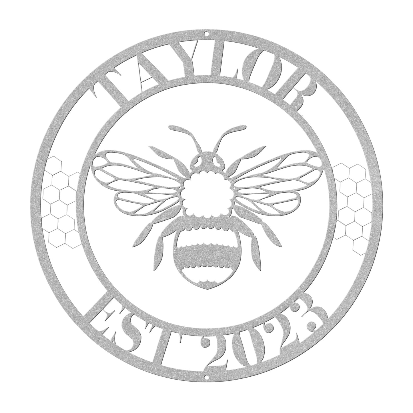 10127 - Bee Custom Name and Date Metal Sign