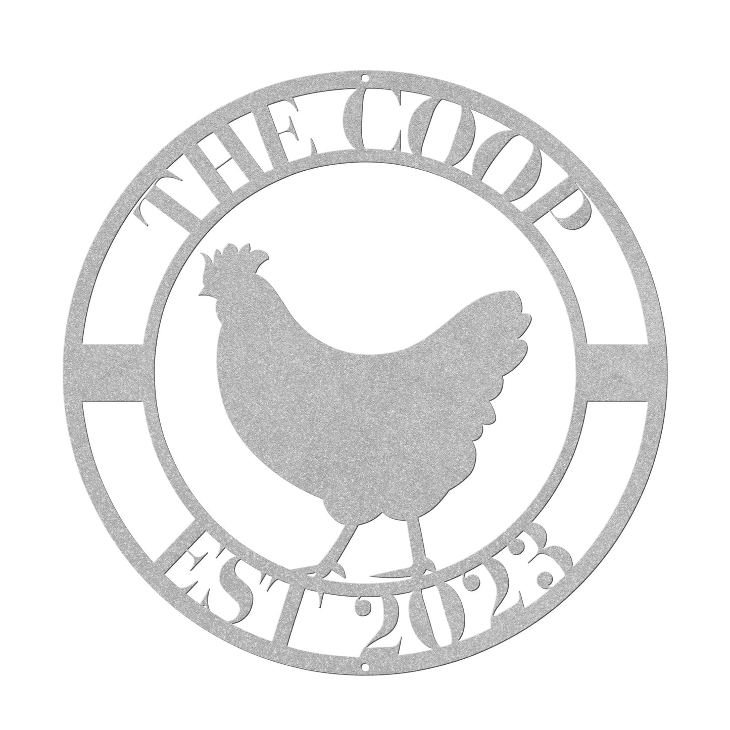 10123 - Chicken Coop Custom Circular Metal Sign