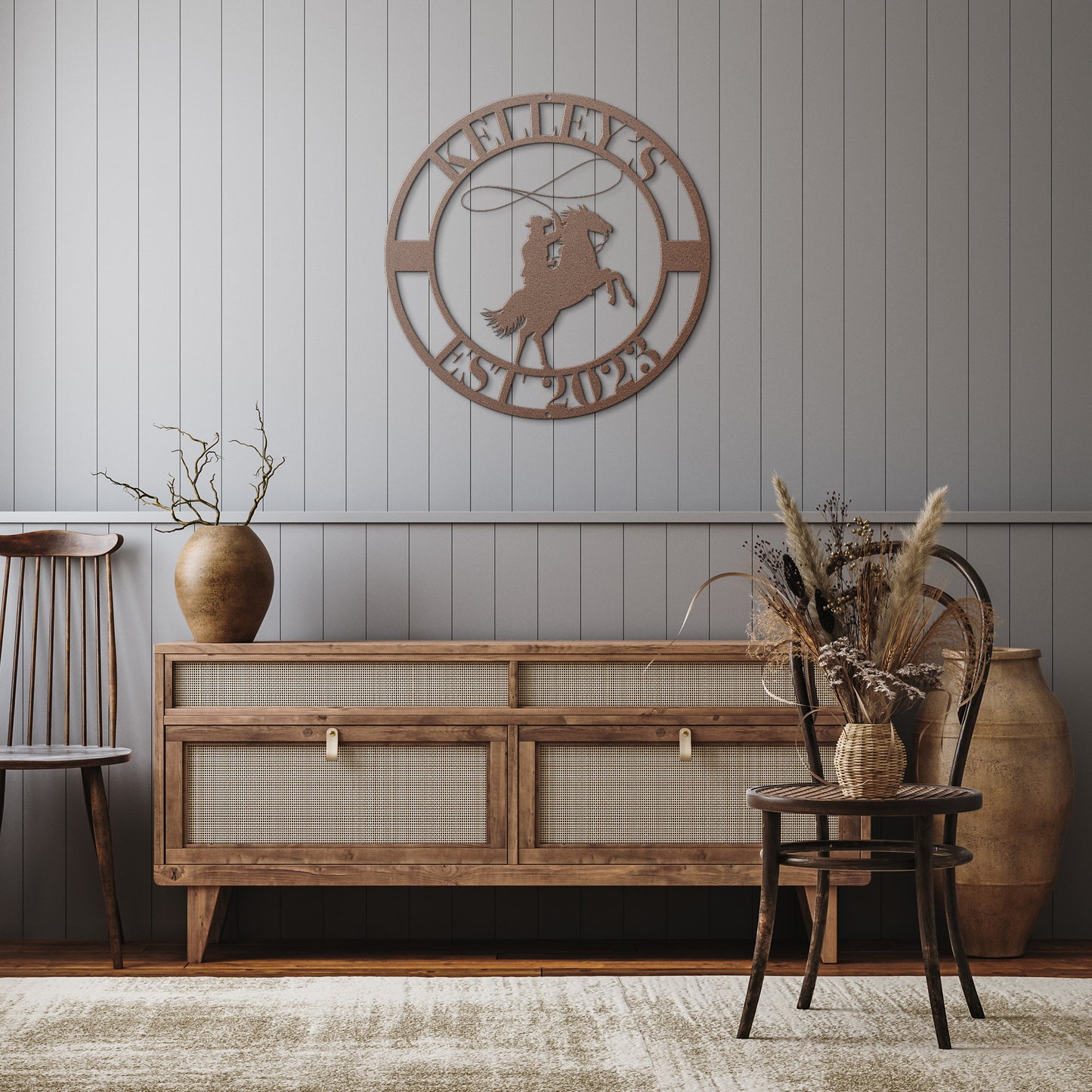 10024 - * Custom Cowboy Lasso Family Metal Sign