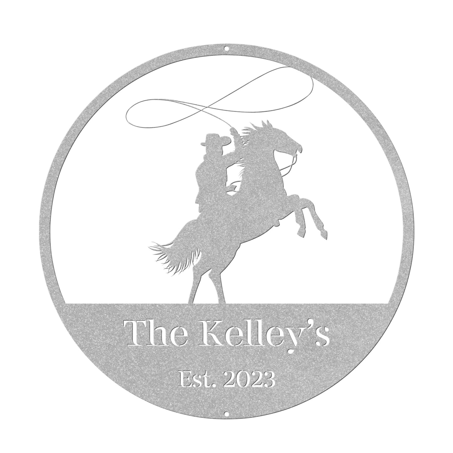 10022 - Cowboy Lasso Custom Family Metal Sign