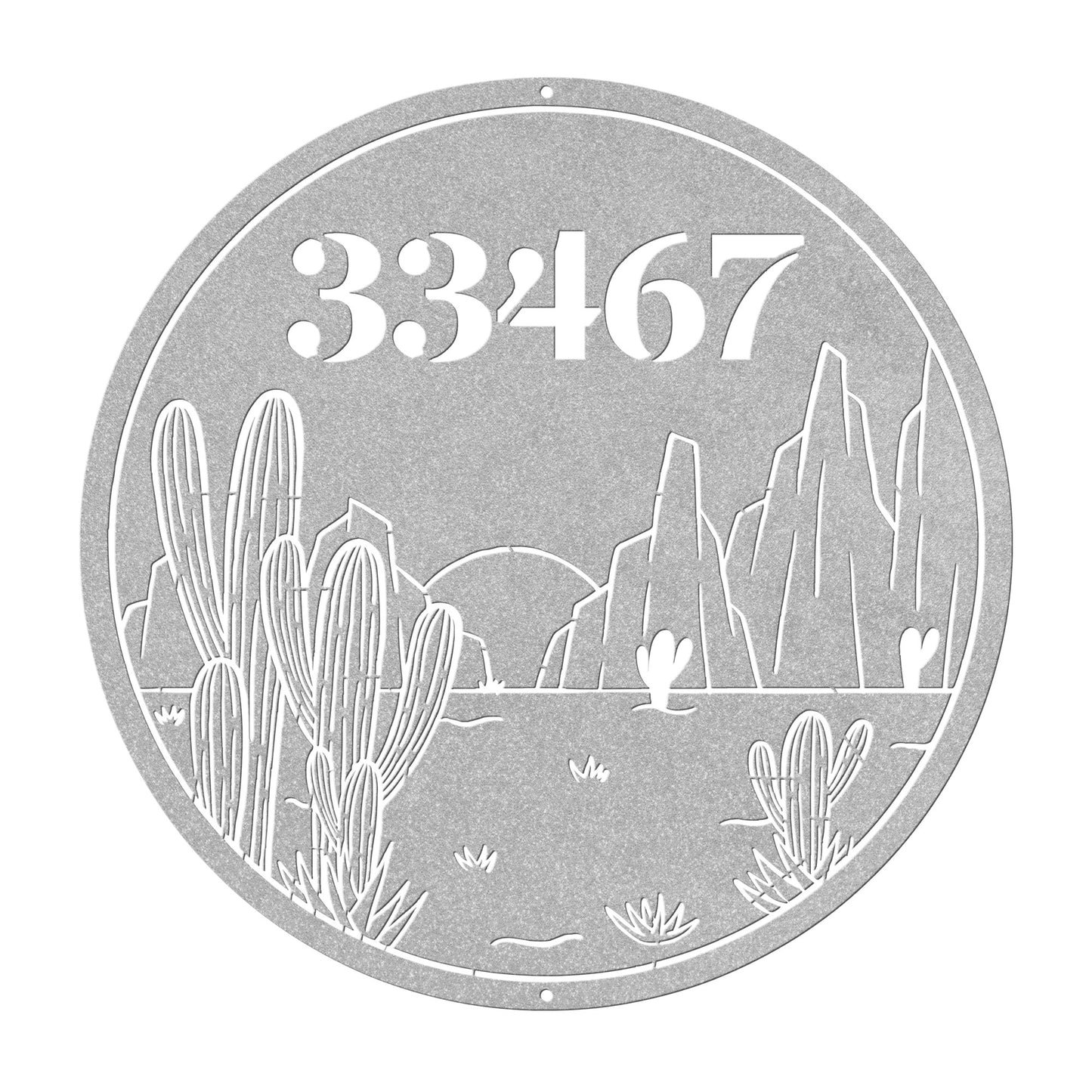 10105 - Desert Scene Custom Address Metal Sign