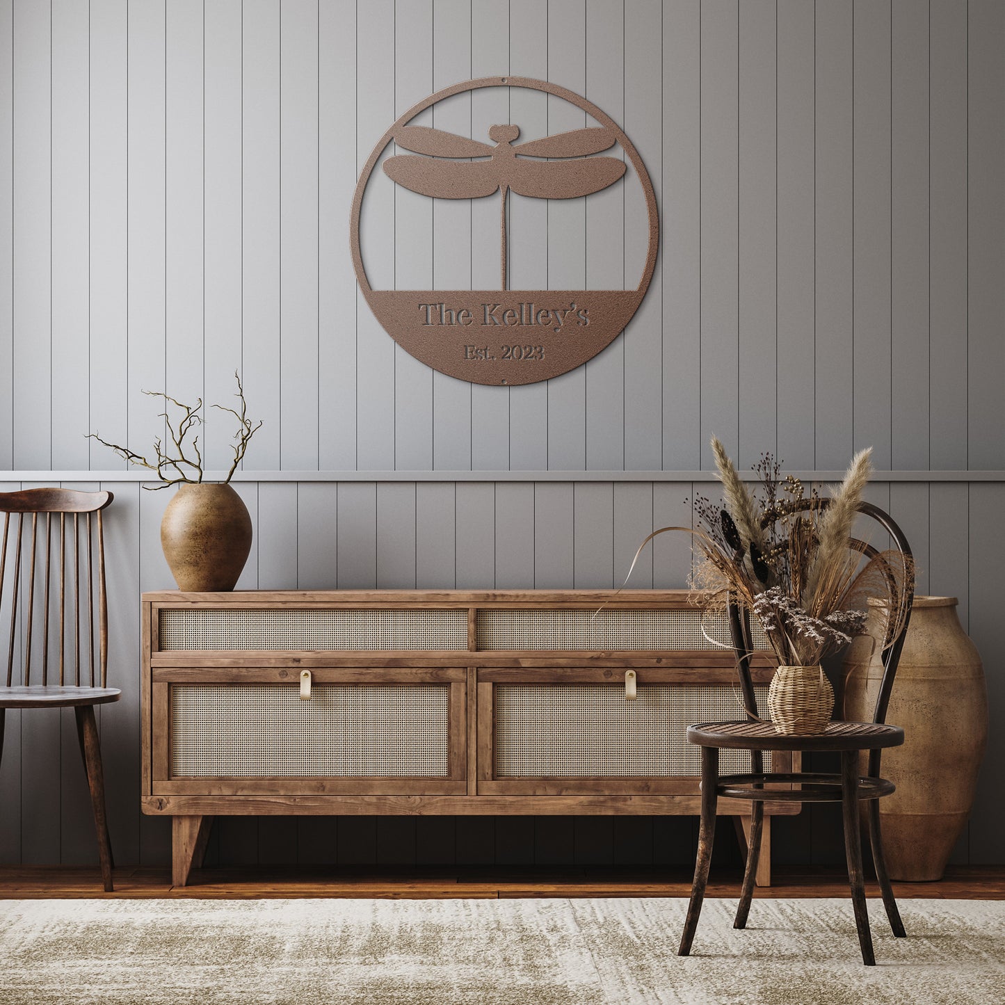 10102 - Dragonfly Circular Custom Family Sign