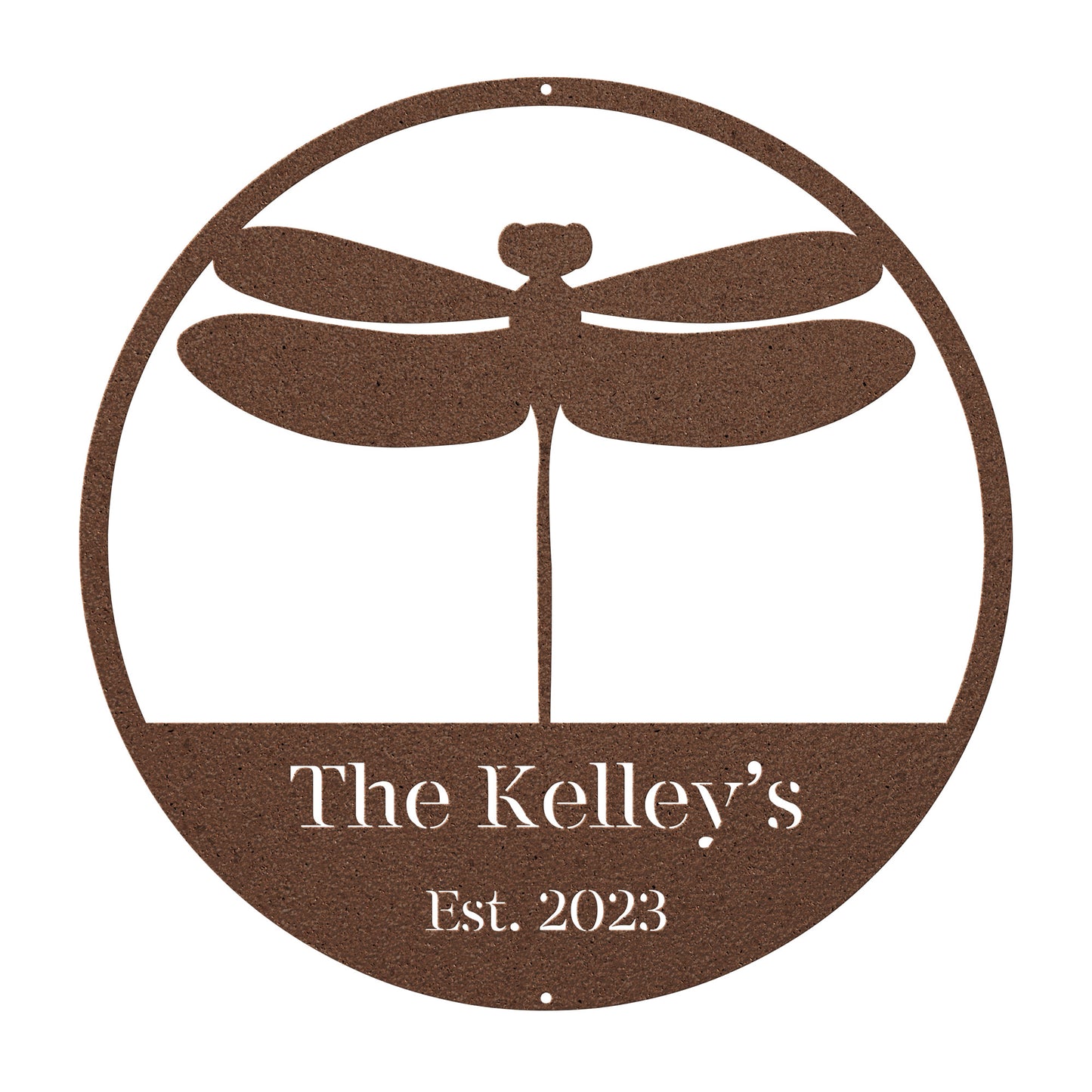 10102 - Dragonfly Circular Custom Family Sign