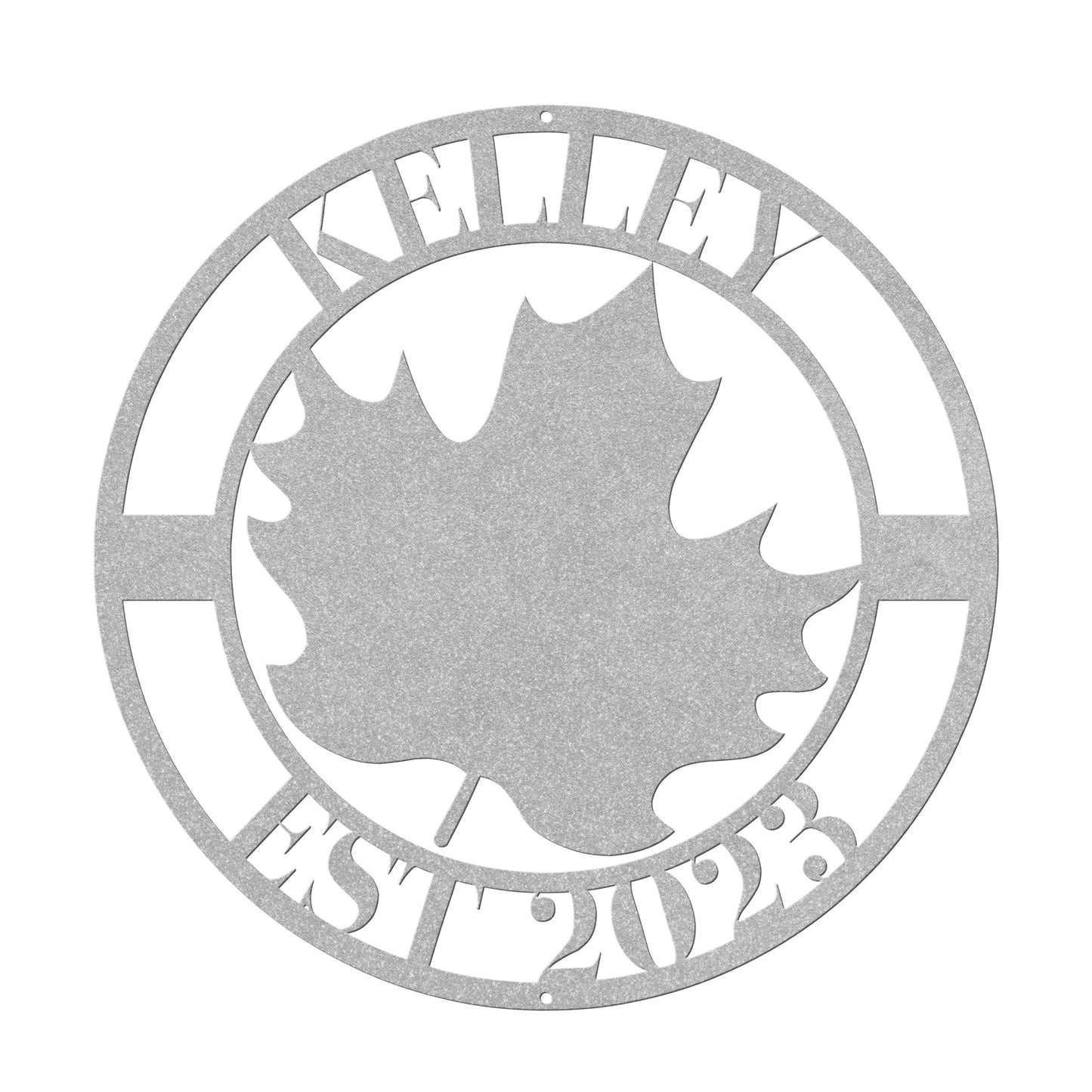 10099 - Fall Leaf Circular Custom Name Sign