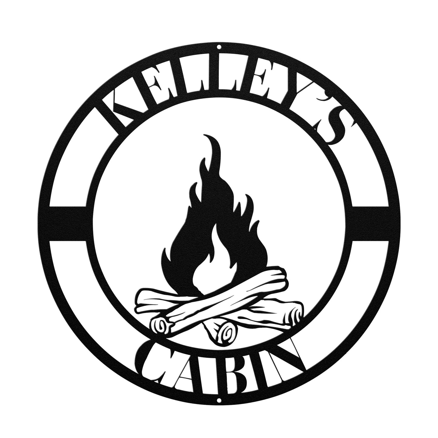10047 - Family Campfire Custom Cabin Metal Sign