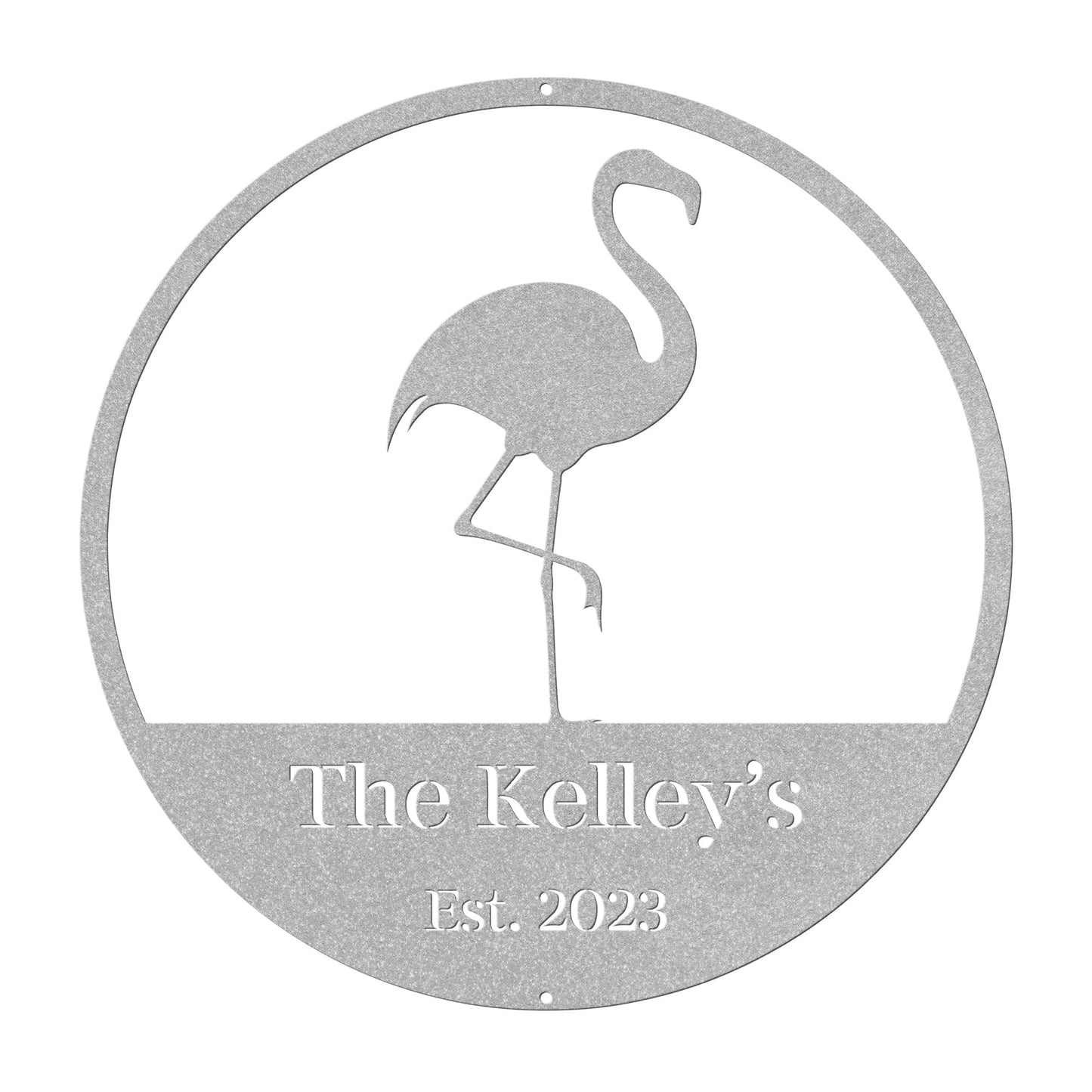 10178 - * Custom Flamingo Family Metal Sign