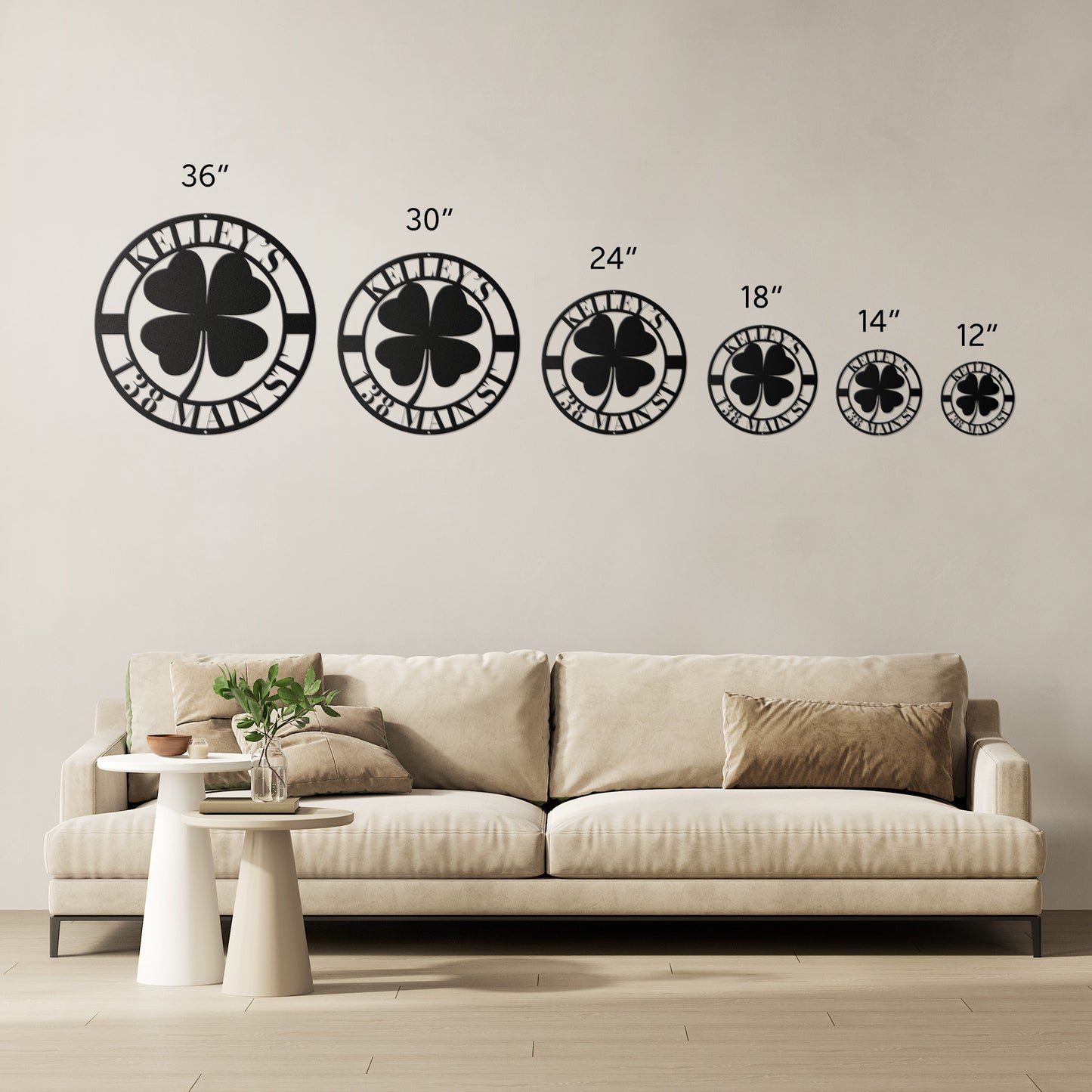10032 - * Custom Four Leaf Clover Family Address Sign