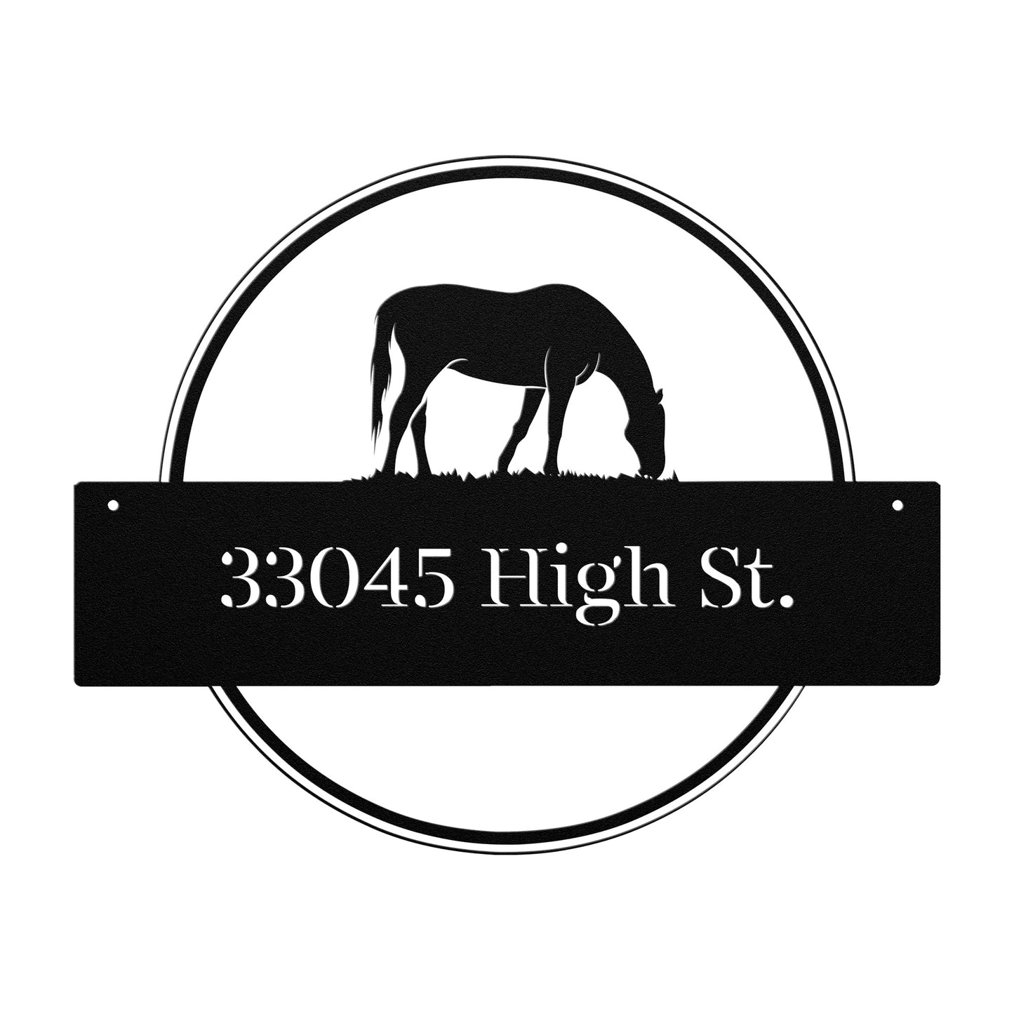 10009 - * Custom Grazing Horse Address Sign