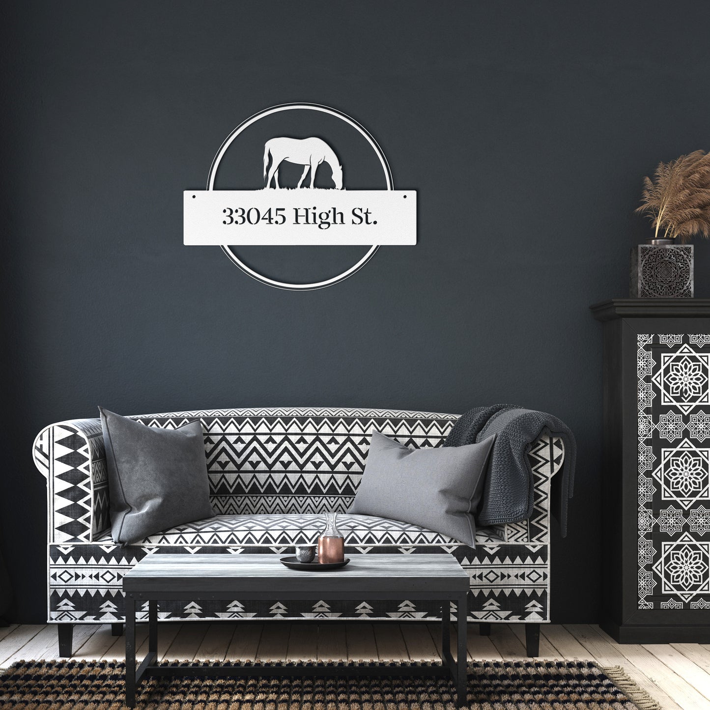 10009 - * Custom Grazing Horse Address Sign