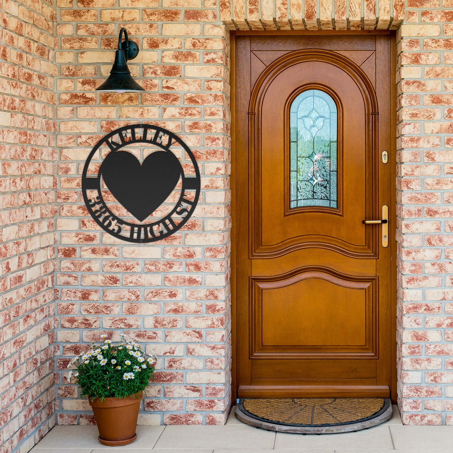 10174 - * Custom Heart Circular Address Sign