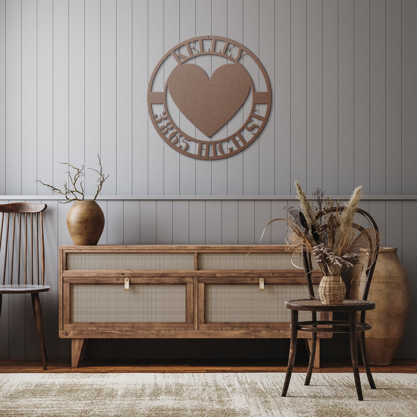 10174 - * Custom Heart Circular Address Sign