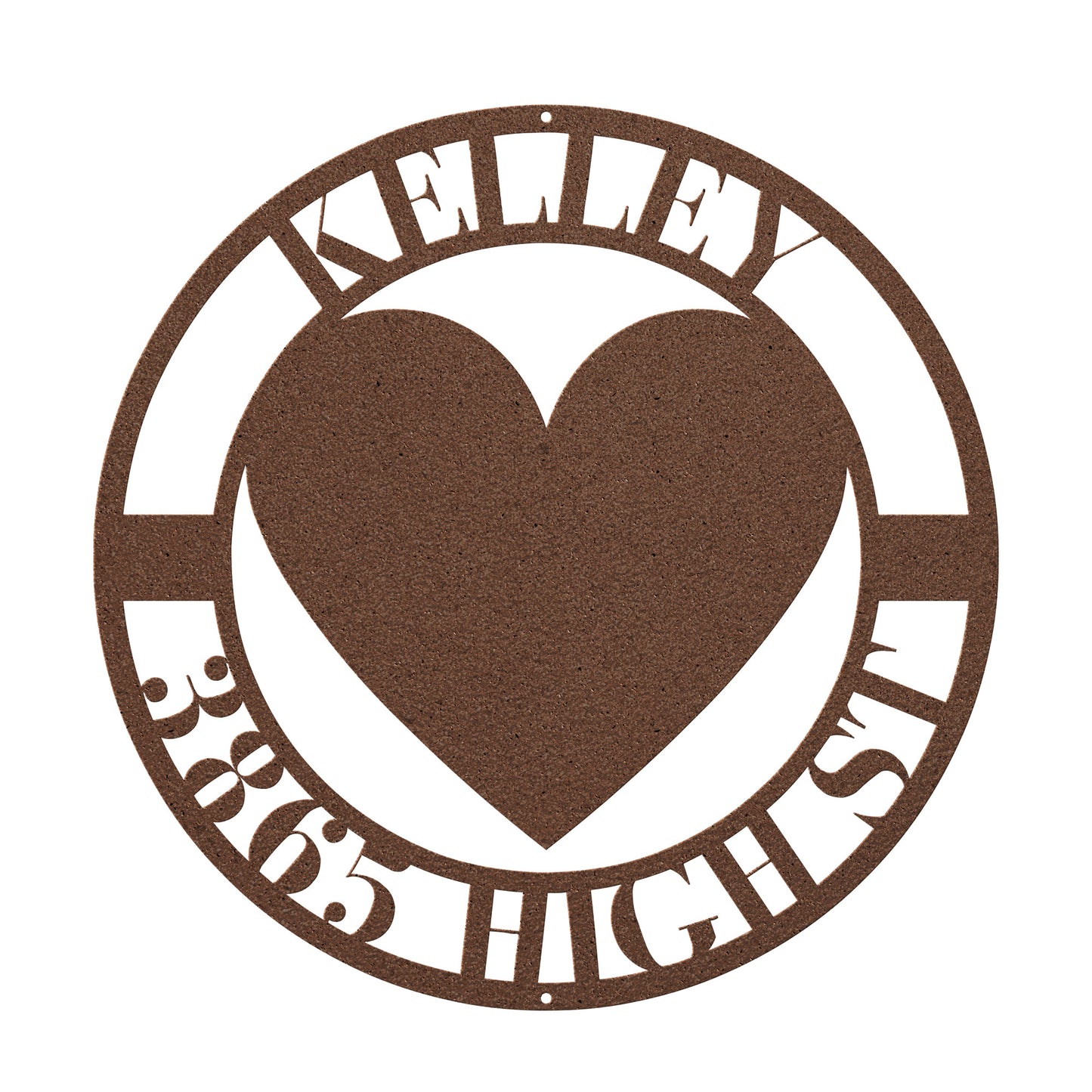 10174 - * Custom Heart Circular Address Sign