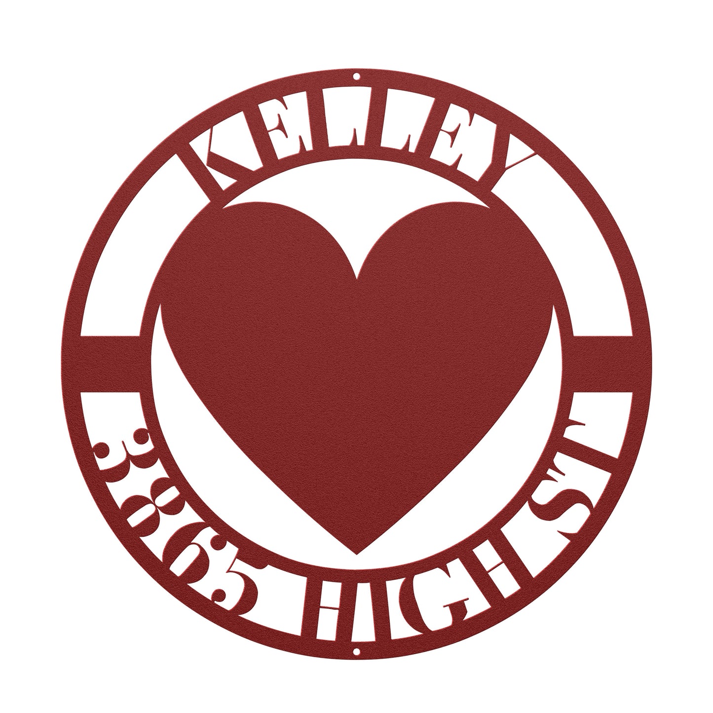 10174 - * Custom Heart Circular Address Sign