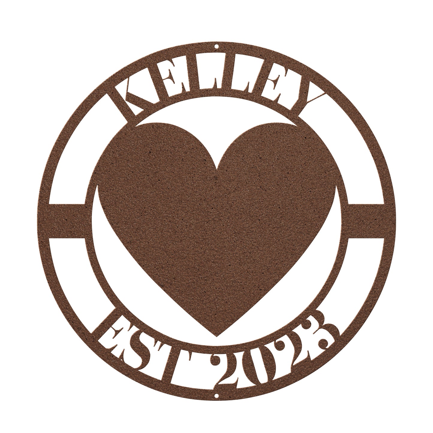 10173 - * Custom Heart Circular Family Sign