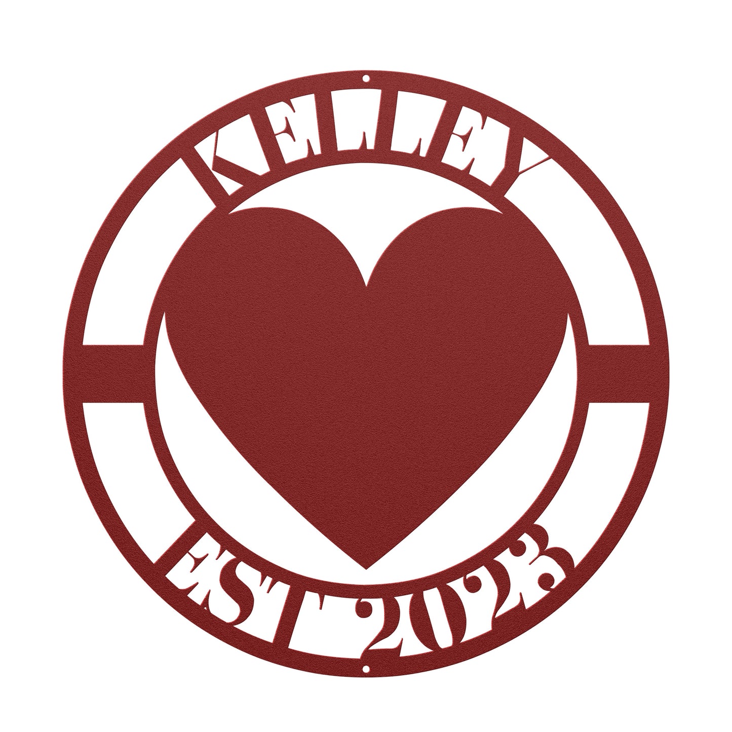 10173 - * Custom Heart Circular Family Sign