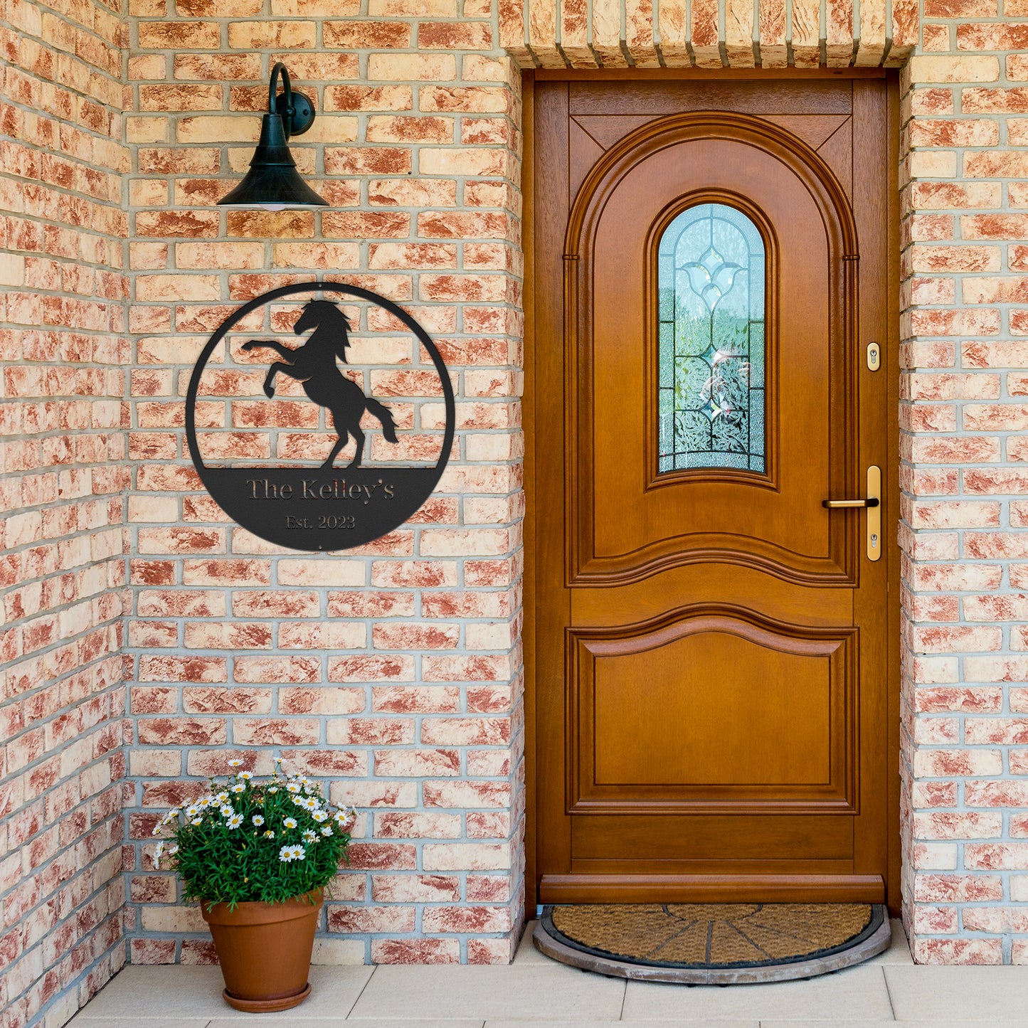 10019 - Horse Custom Family Circular Metal Sign
