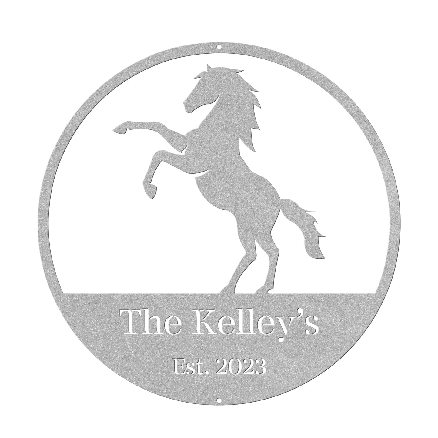 10019 - Horse Custom Family Circular Metal Sign