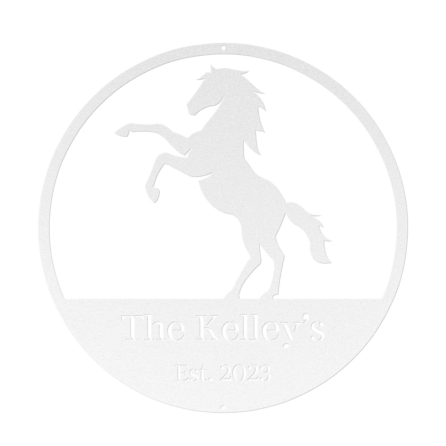 10019 - Horse Custom Family Circular Metal Sign