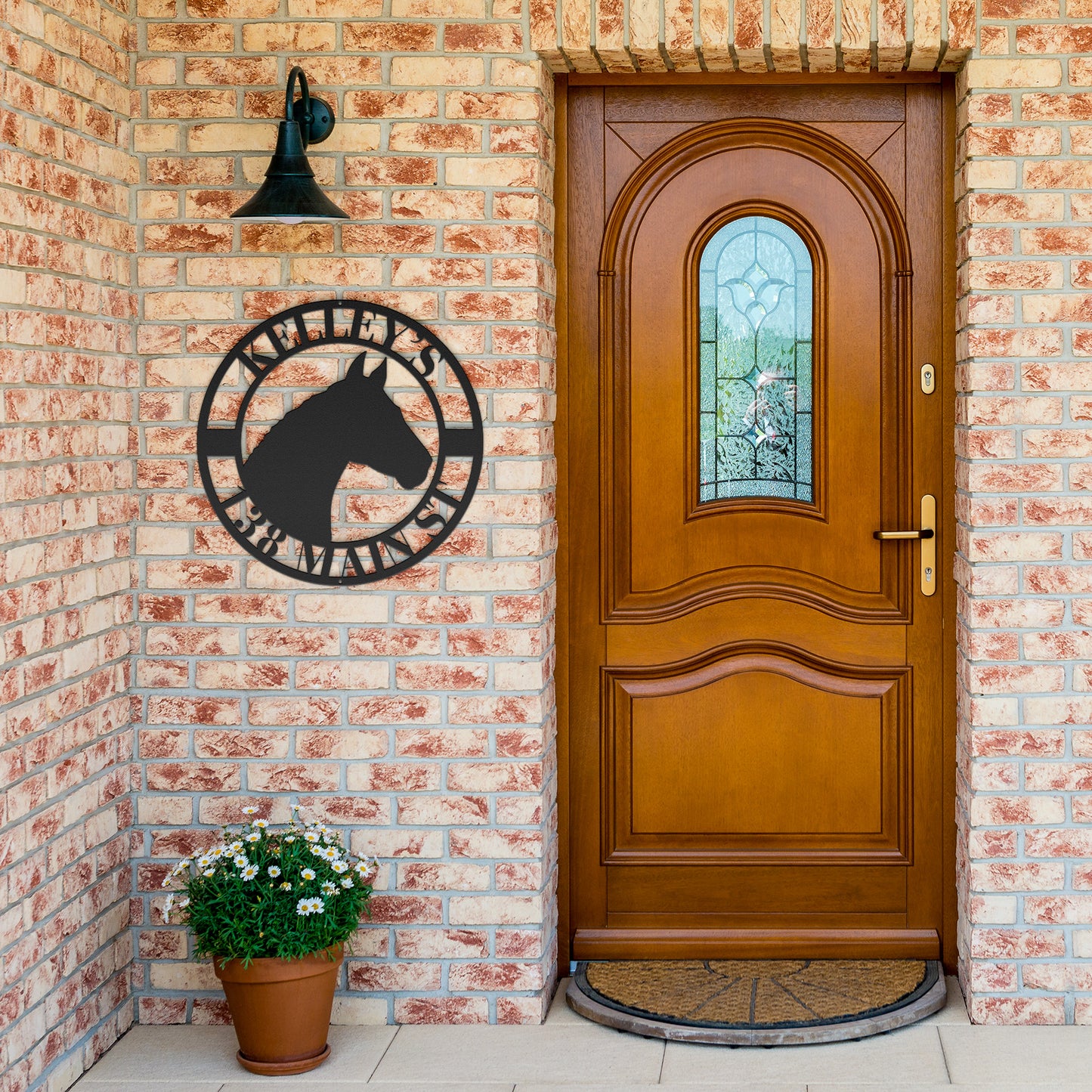 10026 - * Custom Horse Profile Address Metal Sign