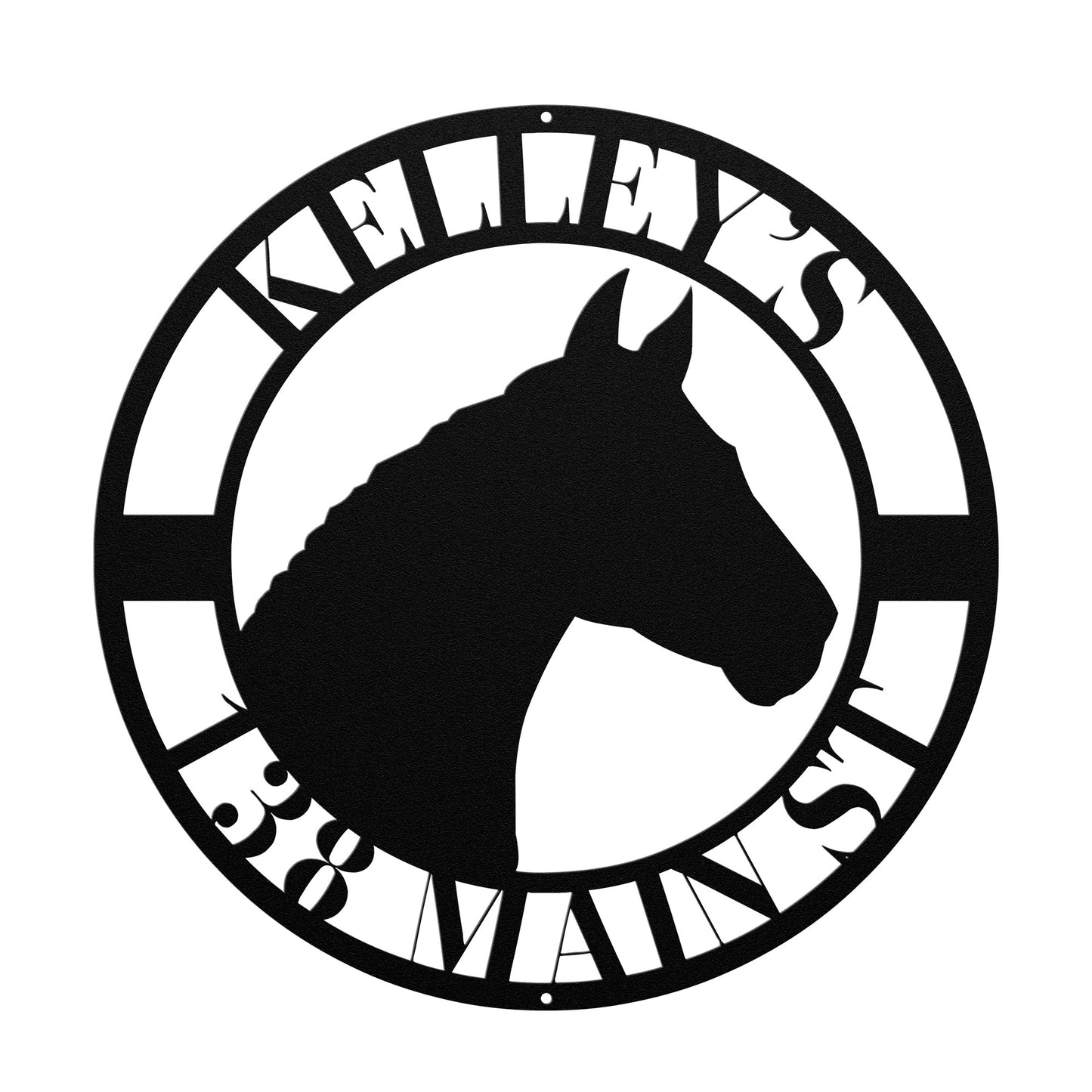 10026 - * Custom Horse Profile Address Metal Sign