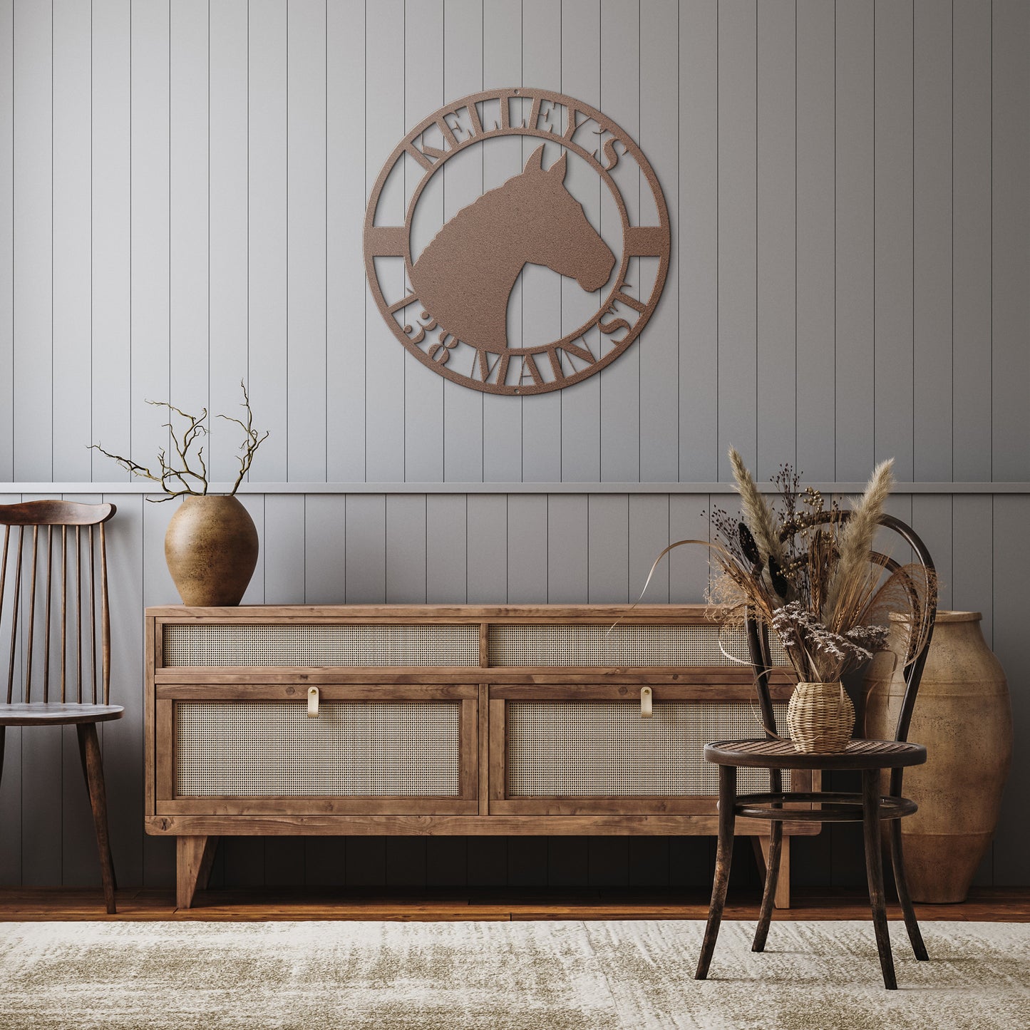 10026 - * Custom Horse Profile Address Metal Sign
