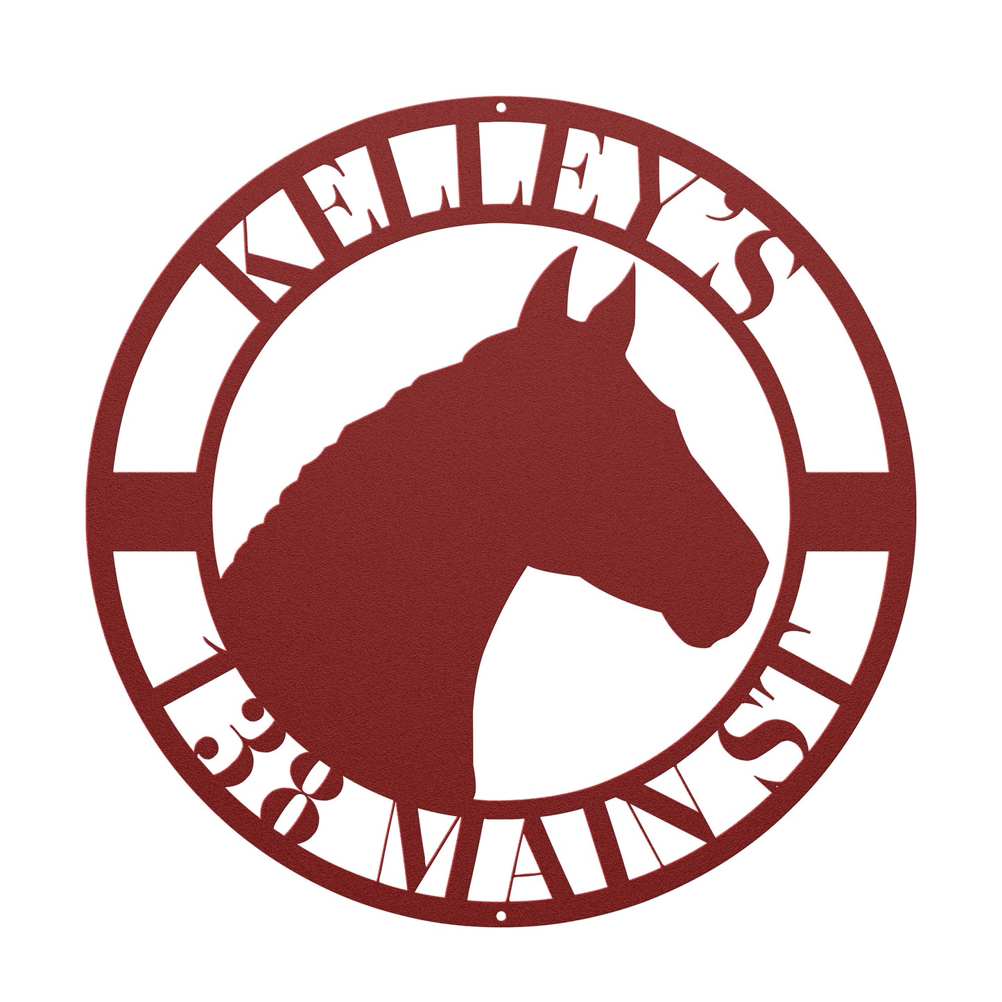 10026 - * Custom Horse Profile Address Metal Sign