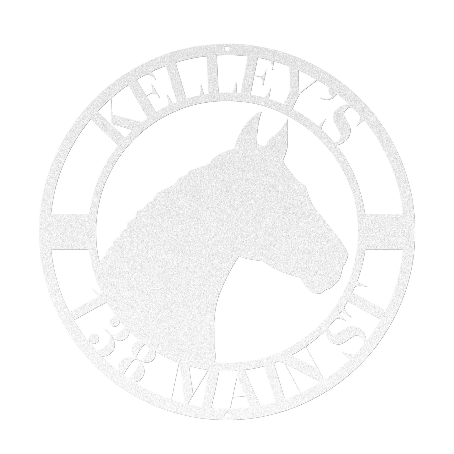 10026 - * Custom Horse Profile Address Metal Sign