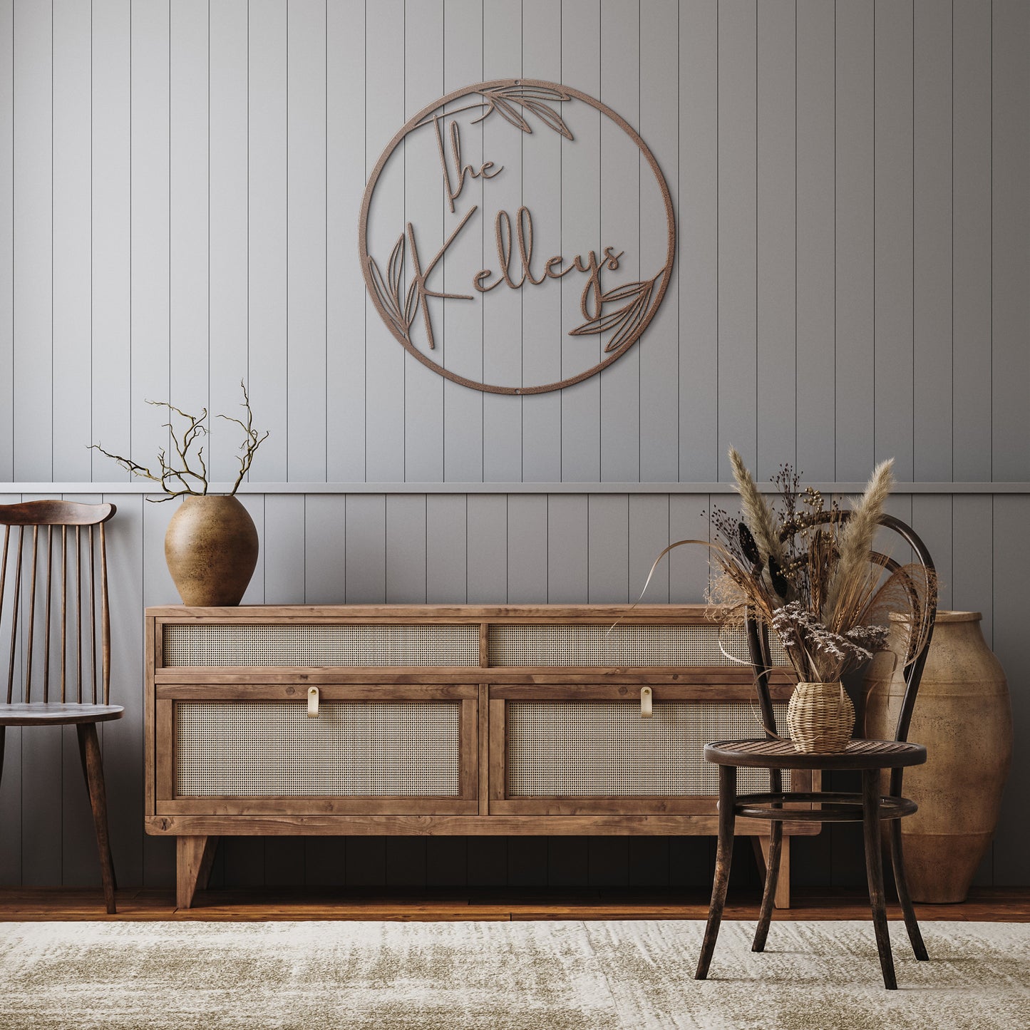 10041 - * Custom Leaf Family Name Circular Sign