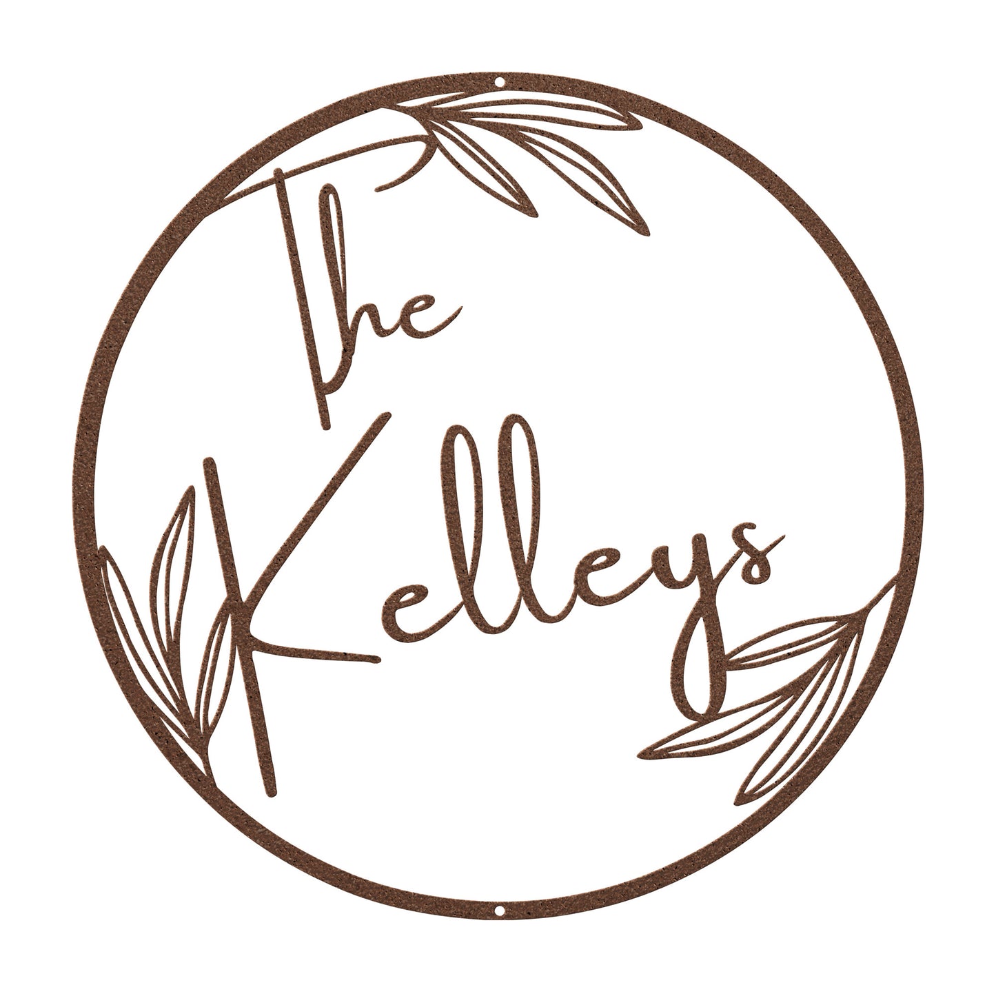 10041 - * Custom Leaf Family Name Circular Sign