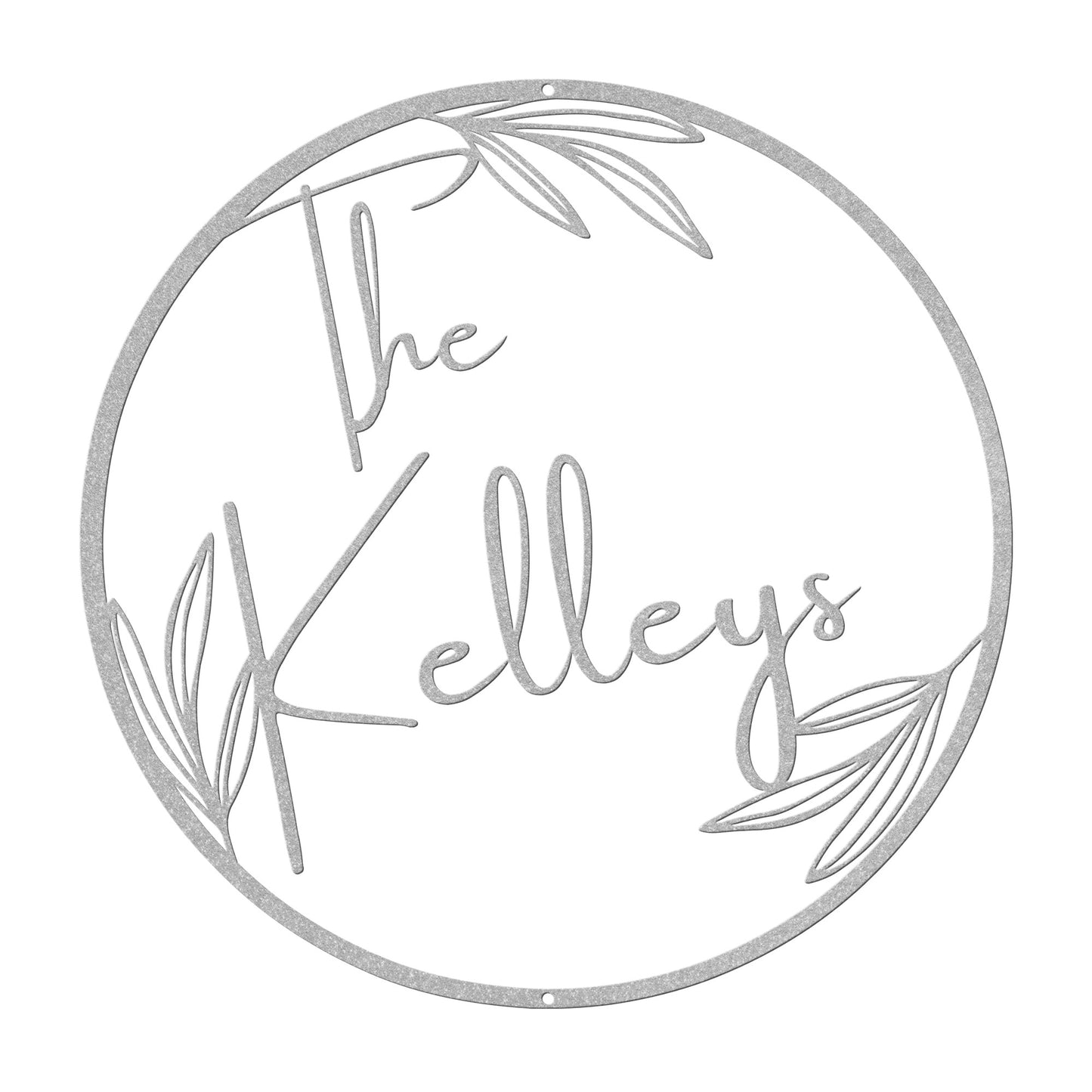 10041 - * Custom Leaf Family Name Circular Sign