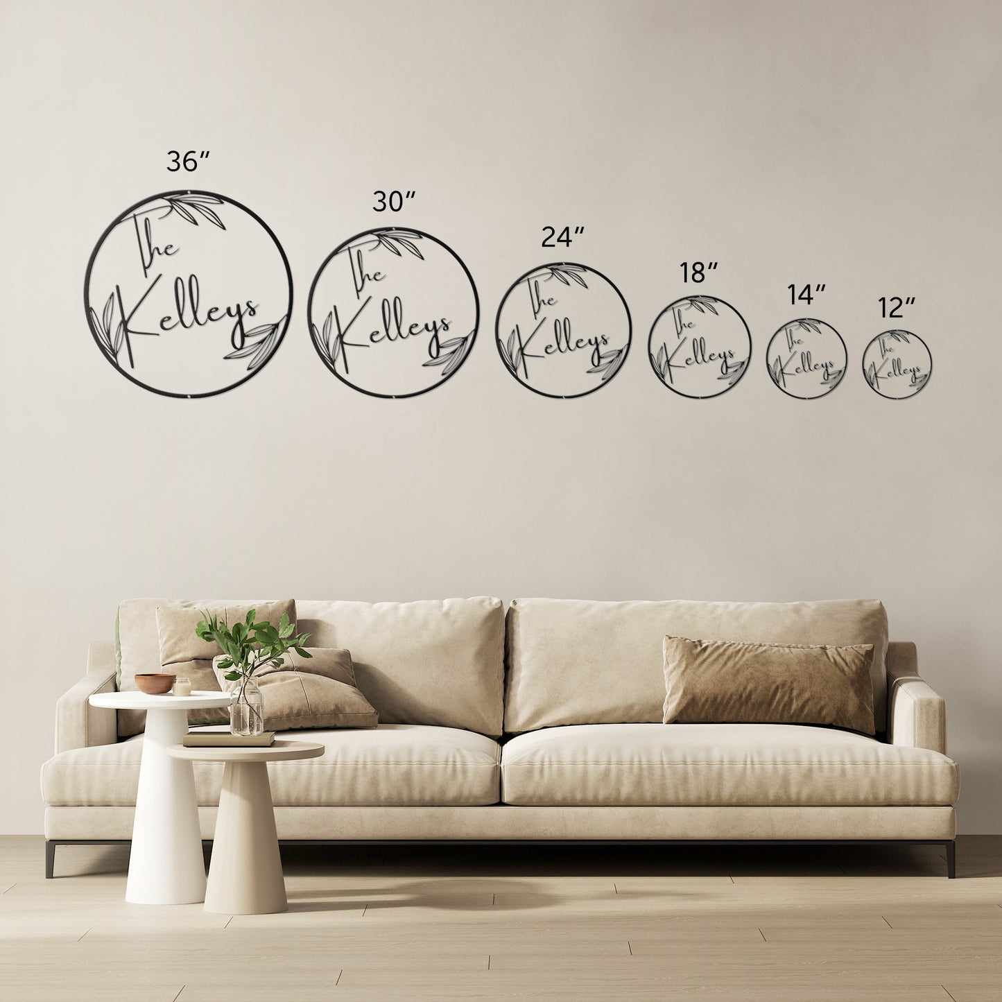 10041 - * Custom Leaf Family Name Circular Sign