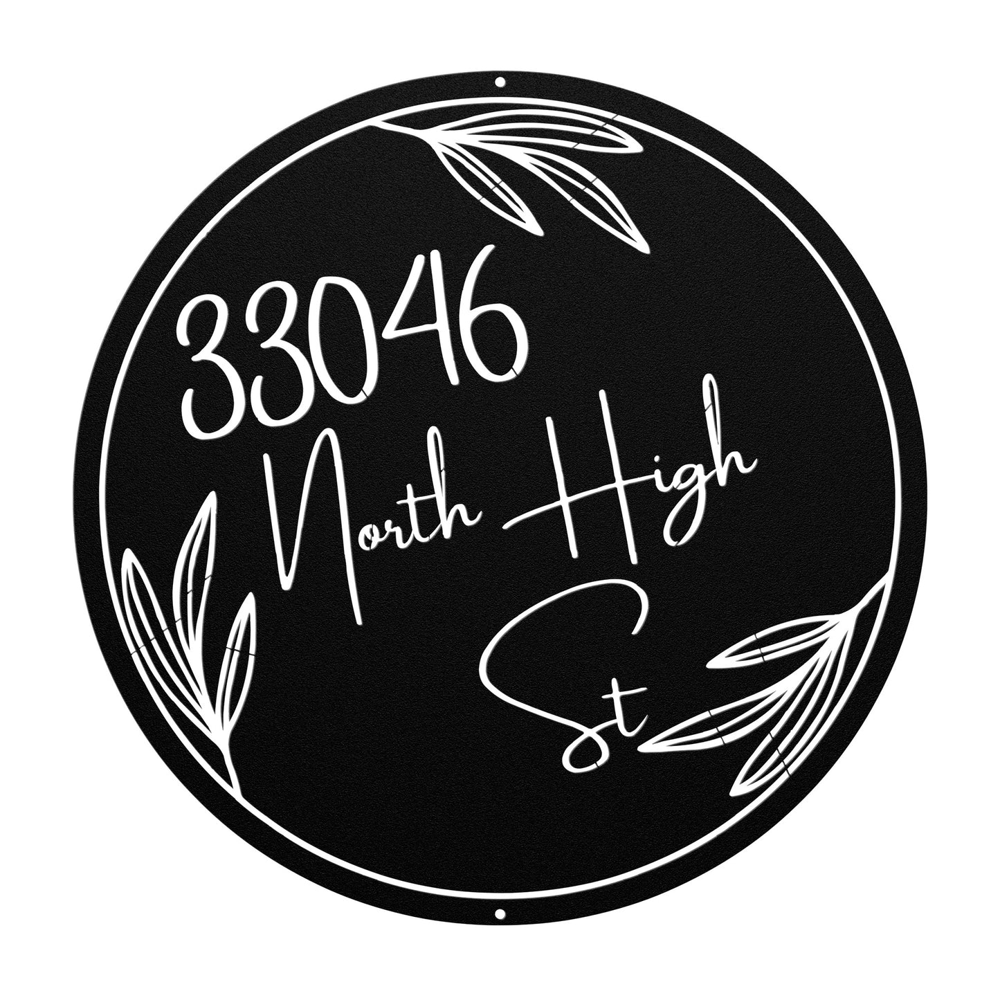 10039 - * Custom Modern Address Leaf Sign