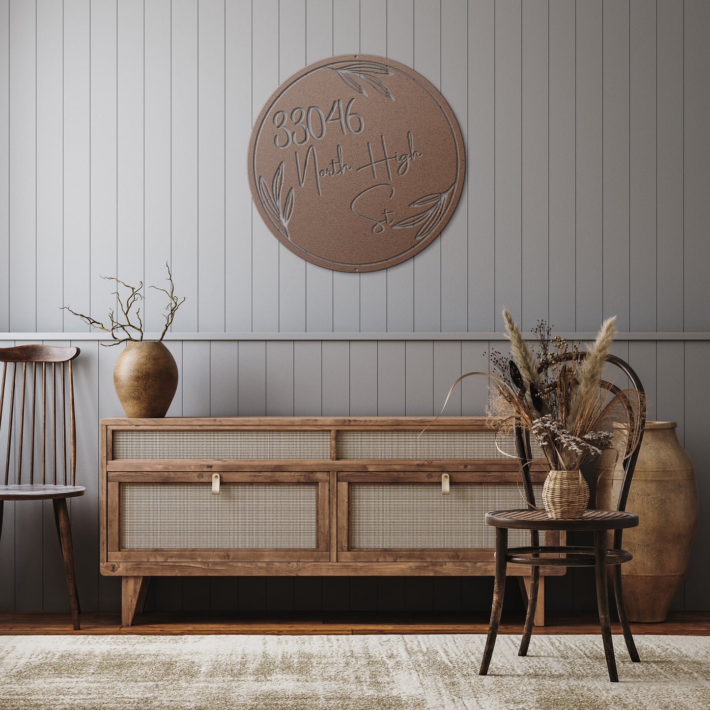 10039 - * Custom Modern Address Leaf Sign