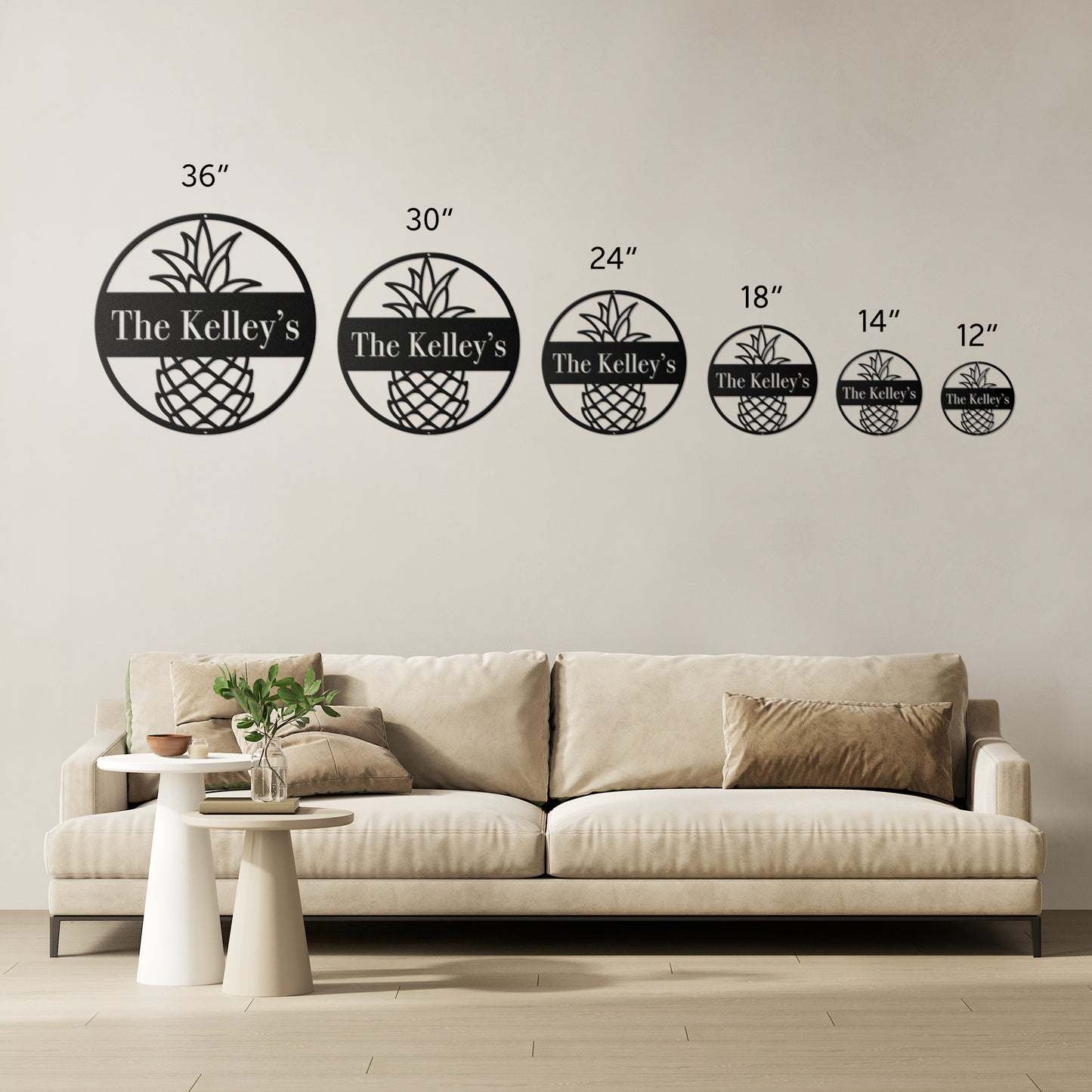 10038 - * Custom Pineapple Family Name Sign