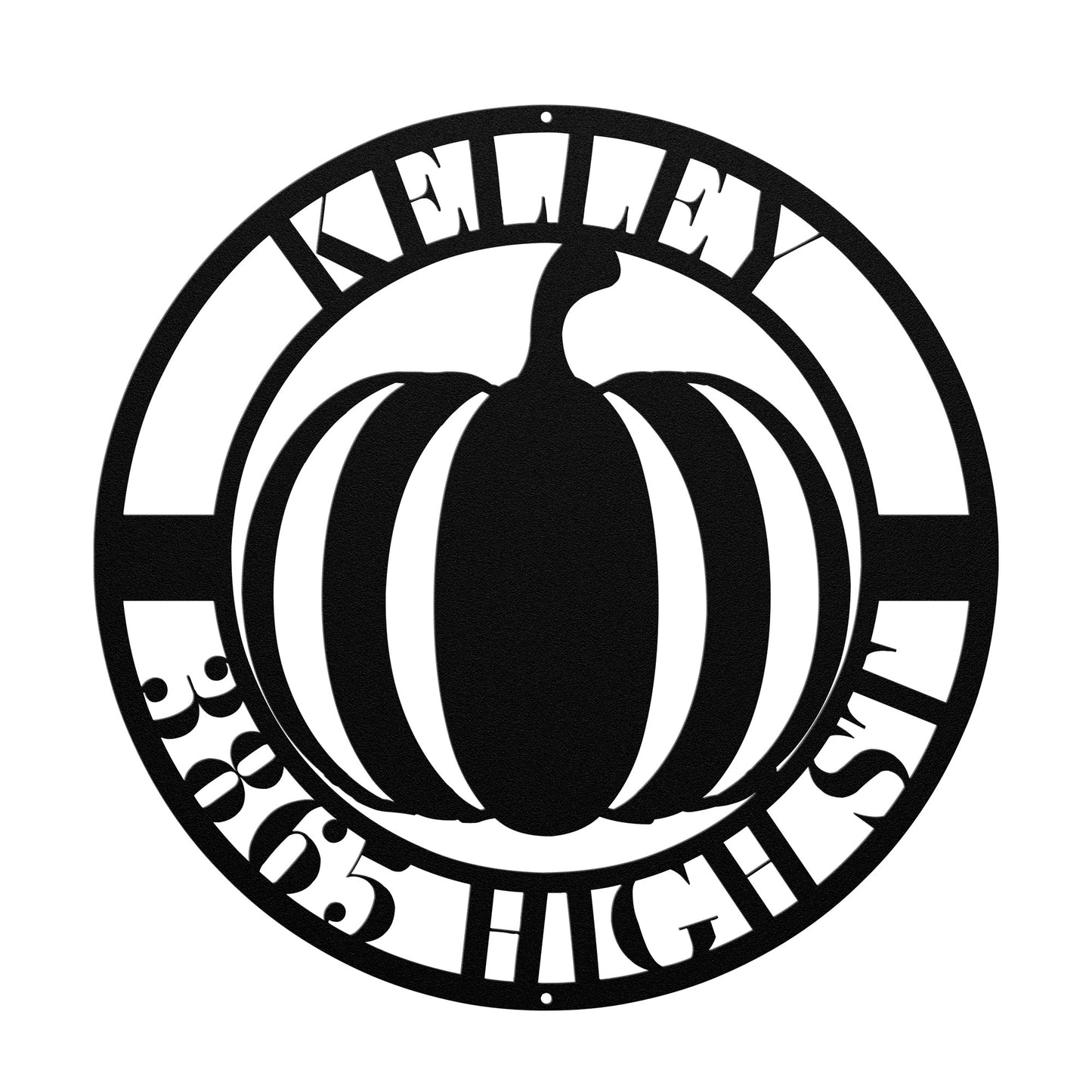 10169 - * Custom Pumpkin Address Metal Sign