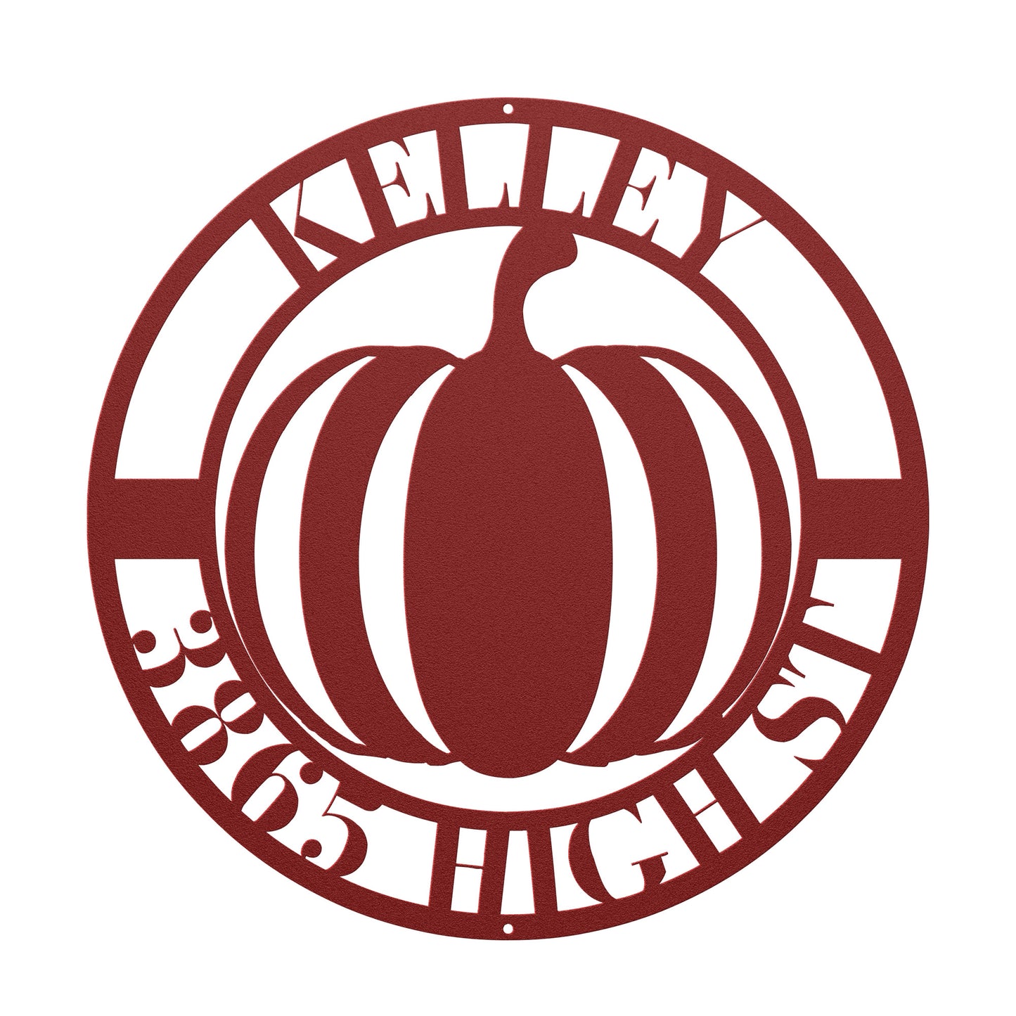 10169 - * Custom Pumpkin Address Metal Sign