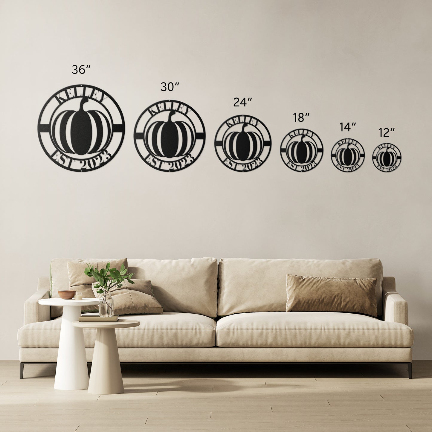 10168 - * Custom Pumpkin Family Metal Sign