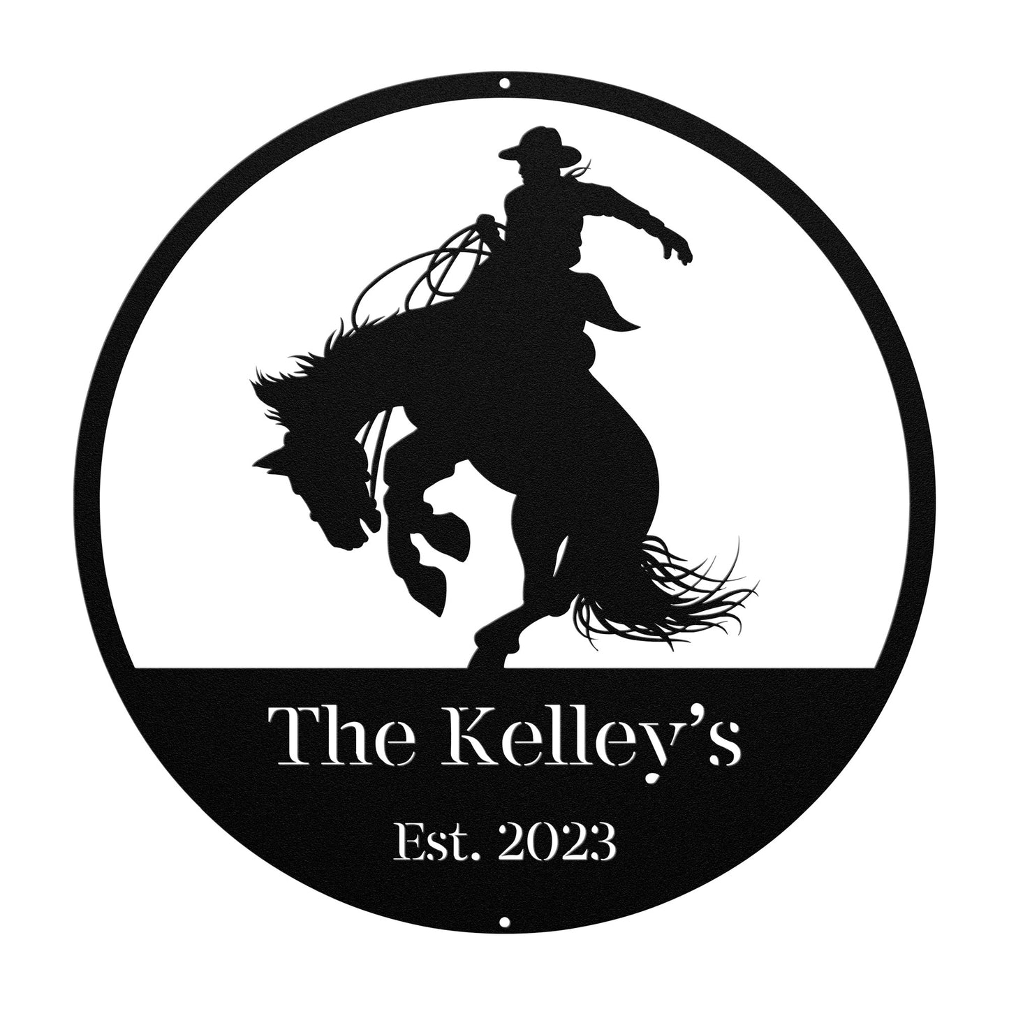 10012 - * Custom Rodeo Cowboy Bucking Horse Sign